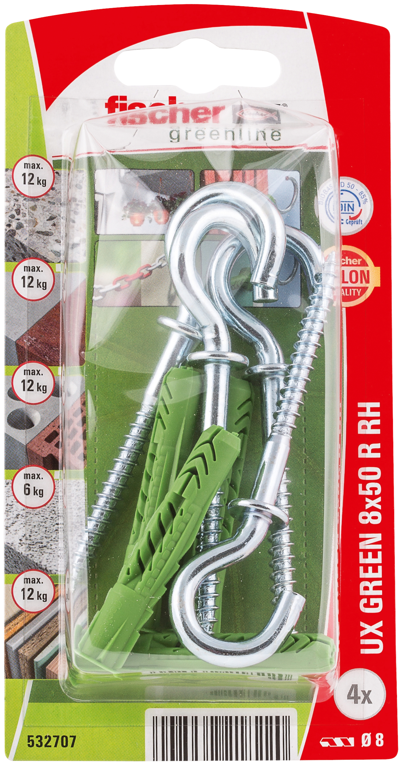 fischer Universaldübel UX Green 8 x 50 R RH K (4) fischer Universaldübel UX Green 8 x 50 R RH K (4)
