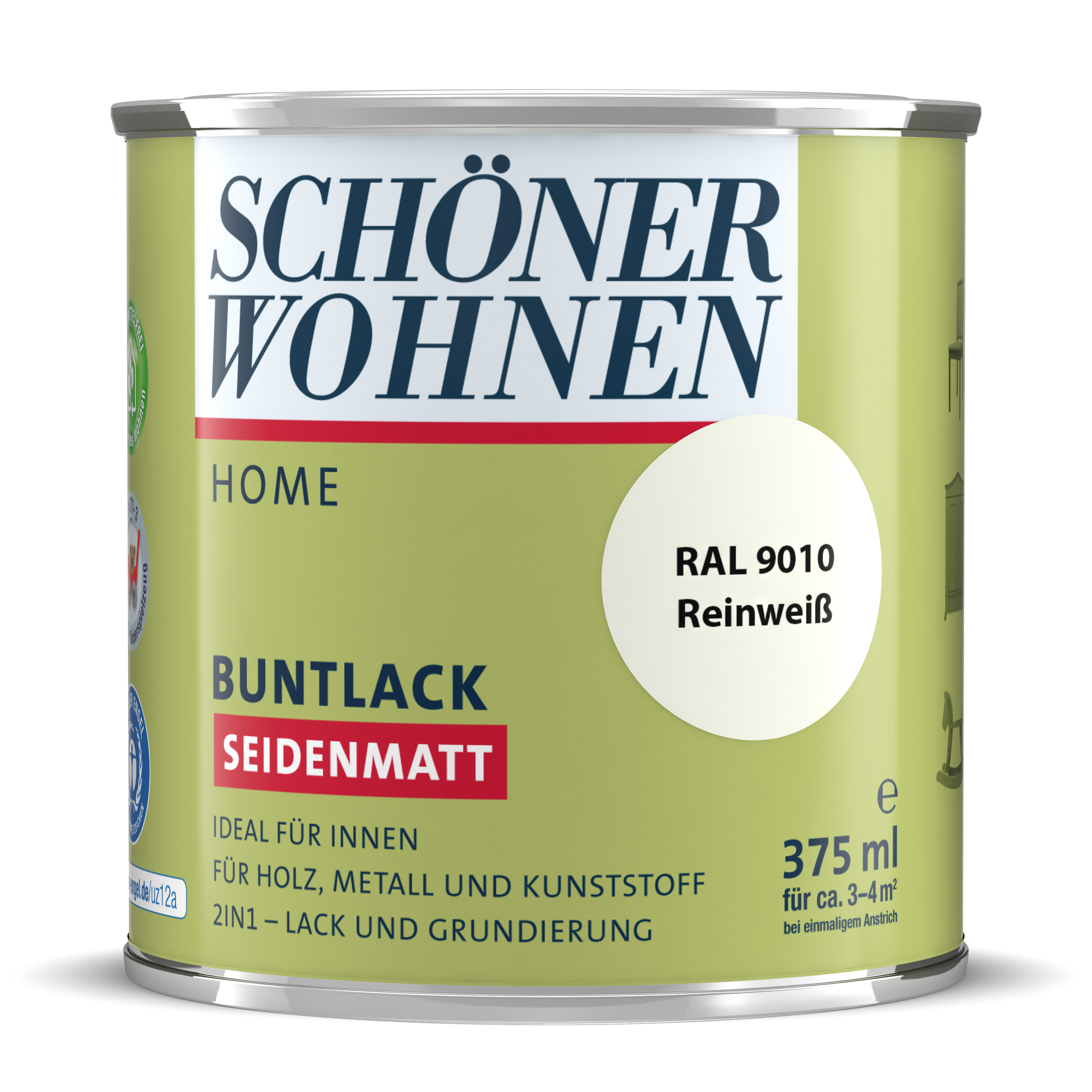 SW_2449-0375-9010 Schöner Wohnen Home Buntlack, seidenmatt, reinweiß