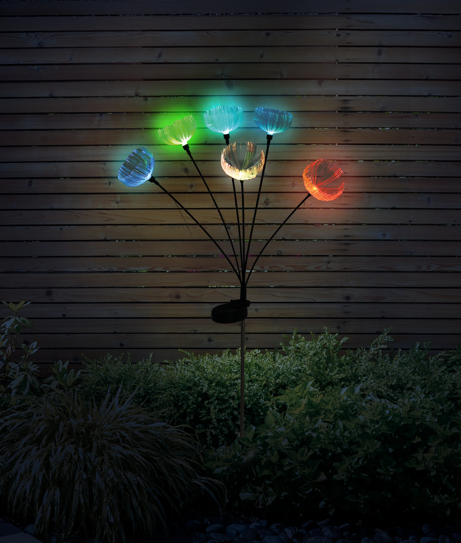 Globo Solarleuchte Edelstahl, 6xRGB LED