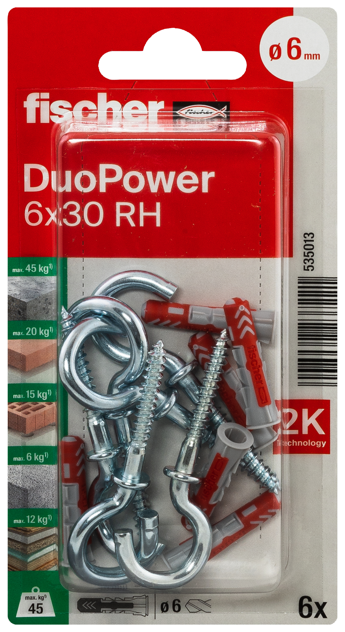 fischer DuoPower Universaldübel 6 x 30 RH K (6) fischer DuoPower Universaldübel 6 x 30 RH K (6)