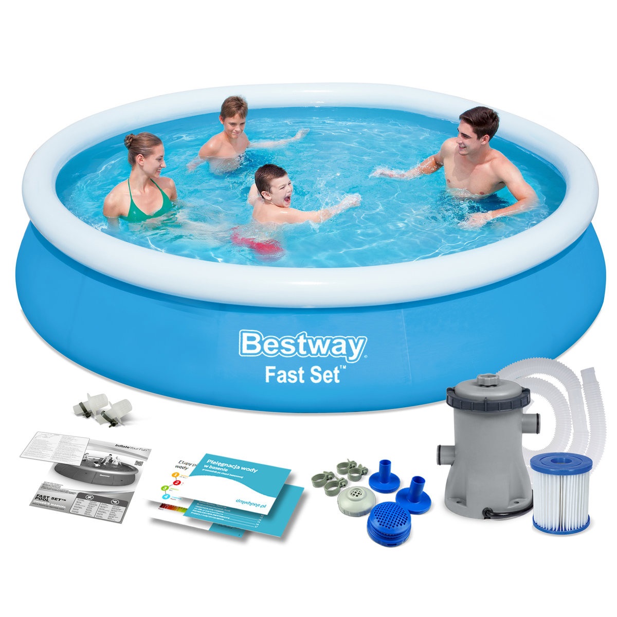 BESTWAY® SO Fast Set Pool, Ø366x76 cm mit Pumpe