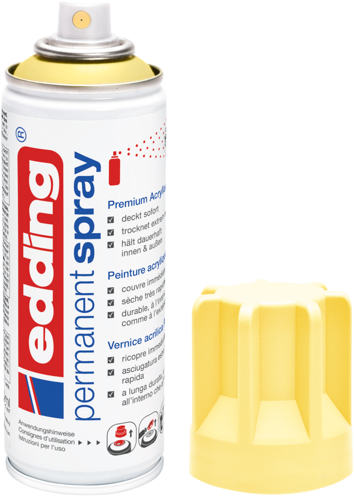 Edding 5200 Permanentspray Premium Acryllack pastellgelb matt Edding 5200 Permanentspray Premium Acryllack pastellgelb matt