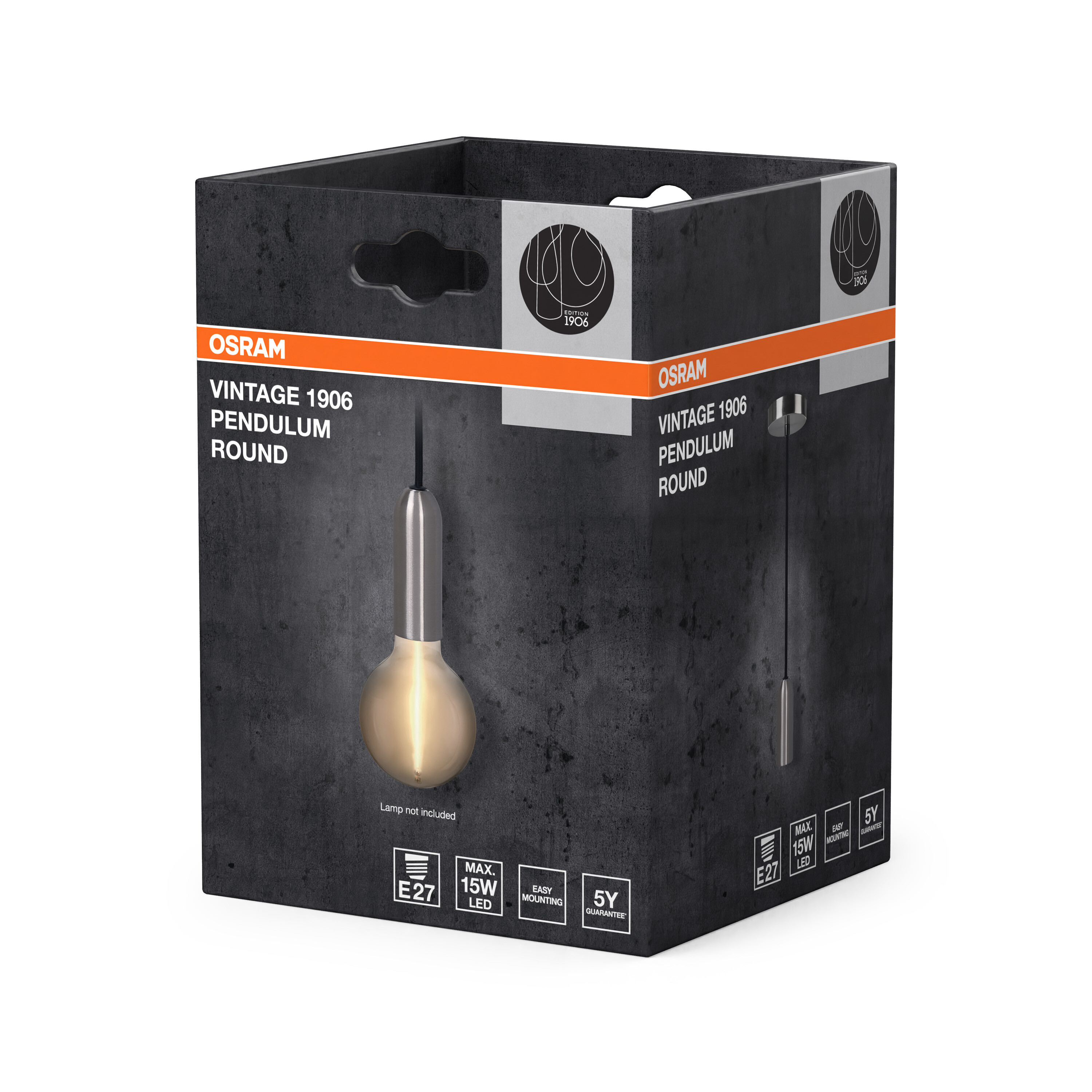 Osram Vintage 1906 Pendelleuchte Round, E27, chrome