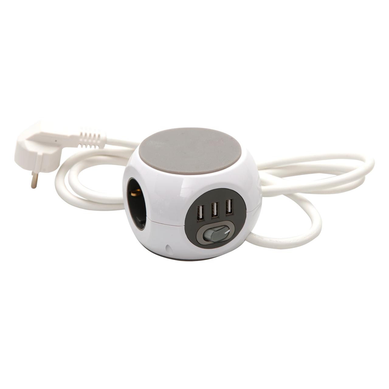 467629 STECKDOSENWÜRFEL 3XSCHUKO 3XUSB 1