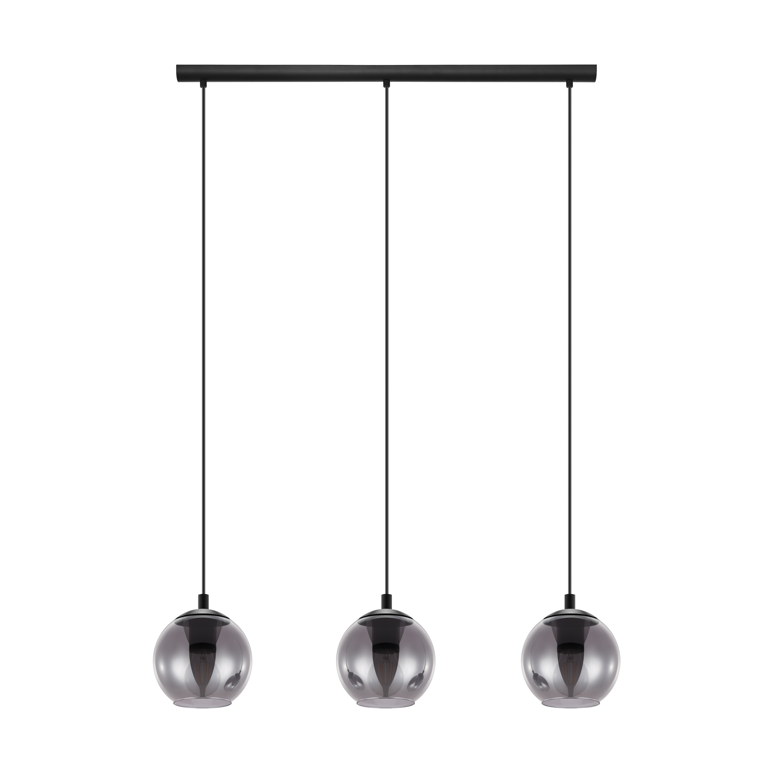712228_98652_40 EGLO HÄNGELEUCHTE 3XE27 ARISCANI SCHWARZ/RAUCHGLAS
