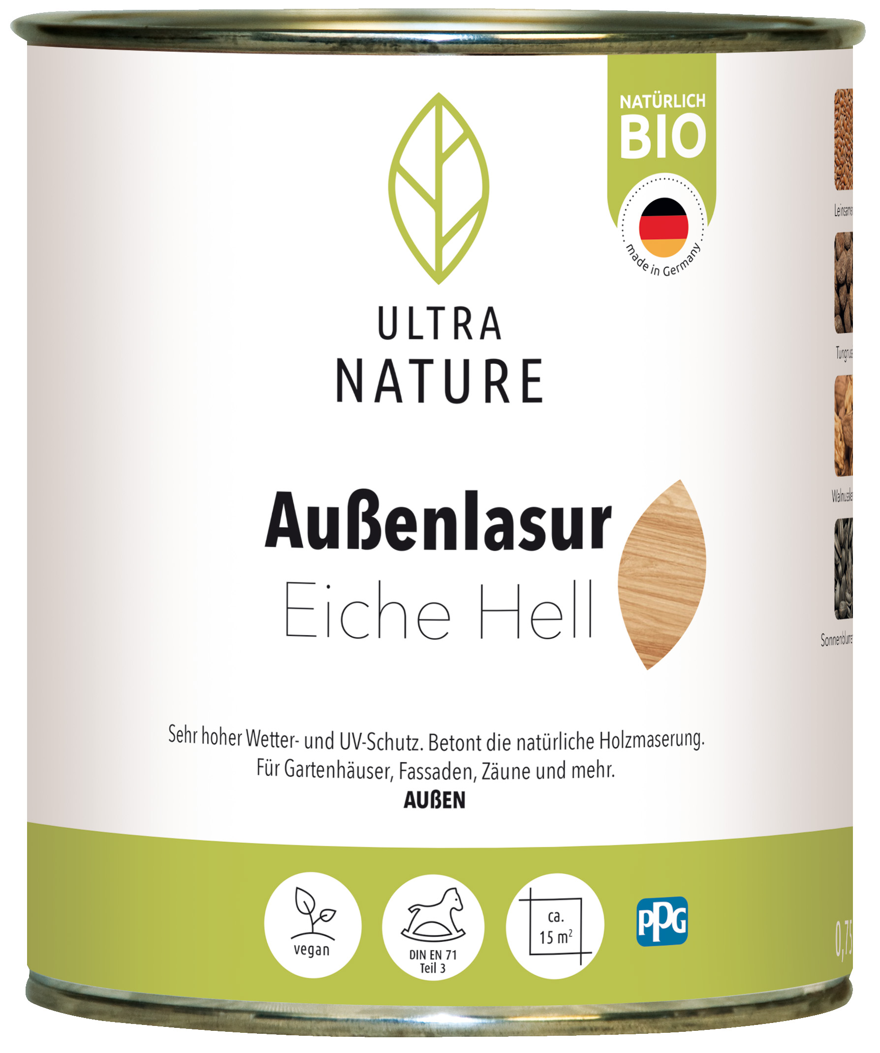 Ultra Nature Außenlasur Eiche hell, 0,75 l Ultra Nature Außenlasur Eiche hell, 0,75 l