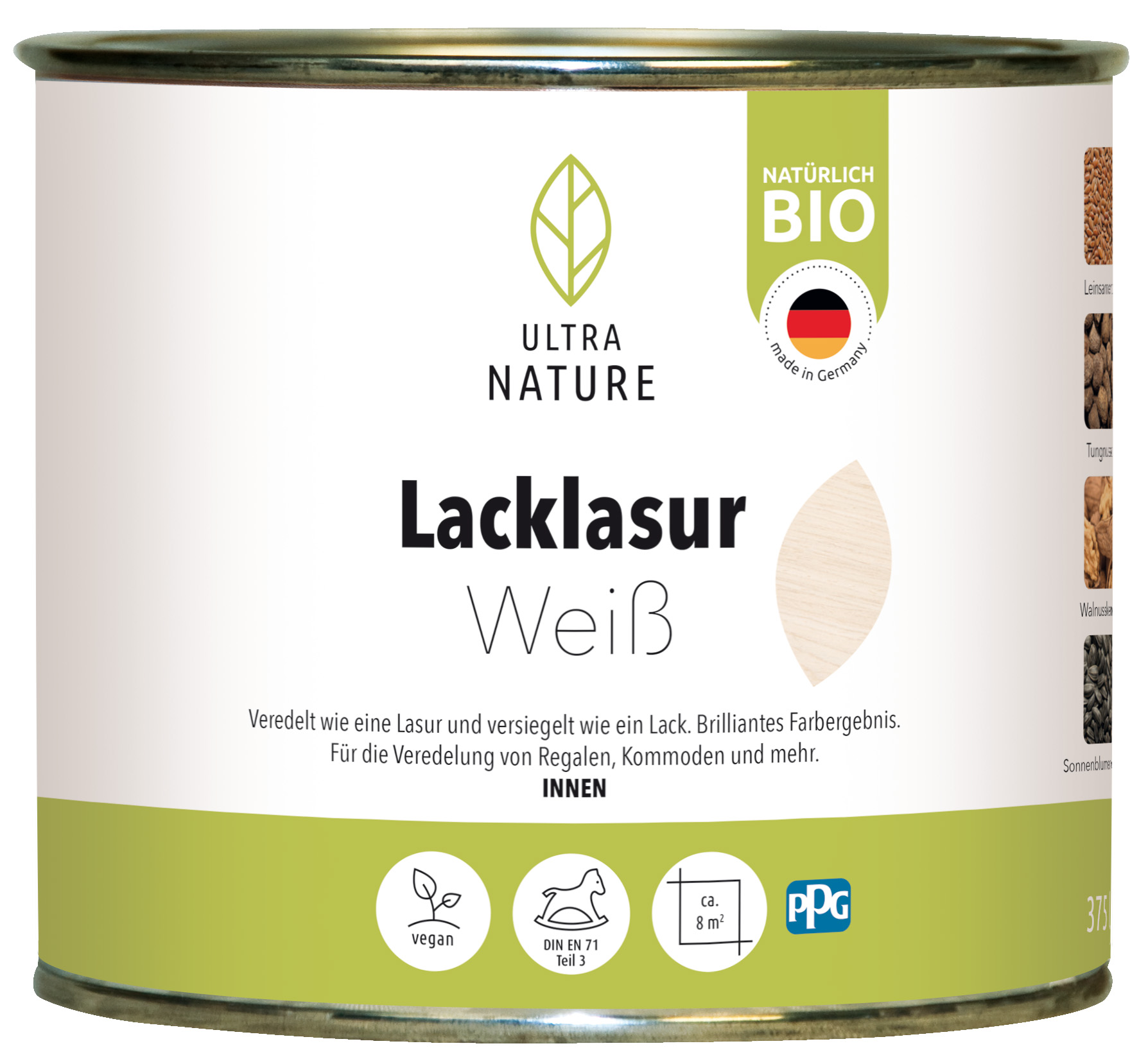 Ultra Nature Lacklasur Weiß, 0,375 l Ultra Nature Lacklasur Weiß, 0,375 l