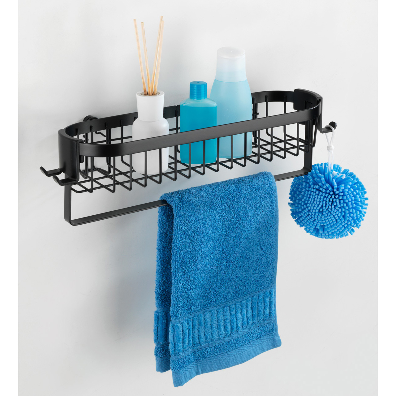 728996-Wandablage-m-Haken-Classic-Plus-schwarz_AMBI_01 WENKO CLASSIC PLUS WANDABL.M.HAKEN SCHWARZ