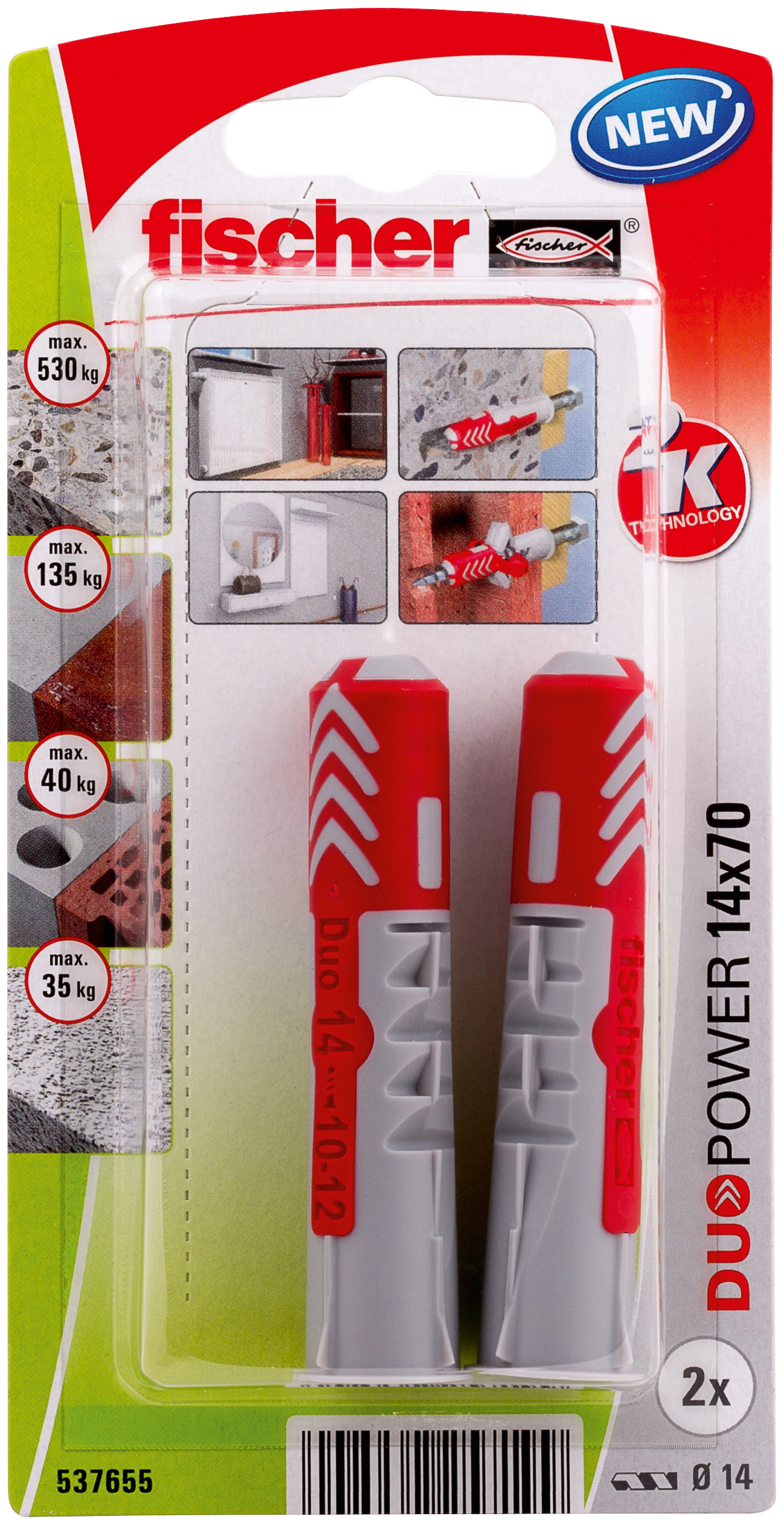 fischer DuoPower Universaldübel 14 x 70 K (2) fischer DuoPower Universaldübel 14 x 70 K (2)