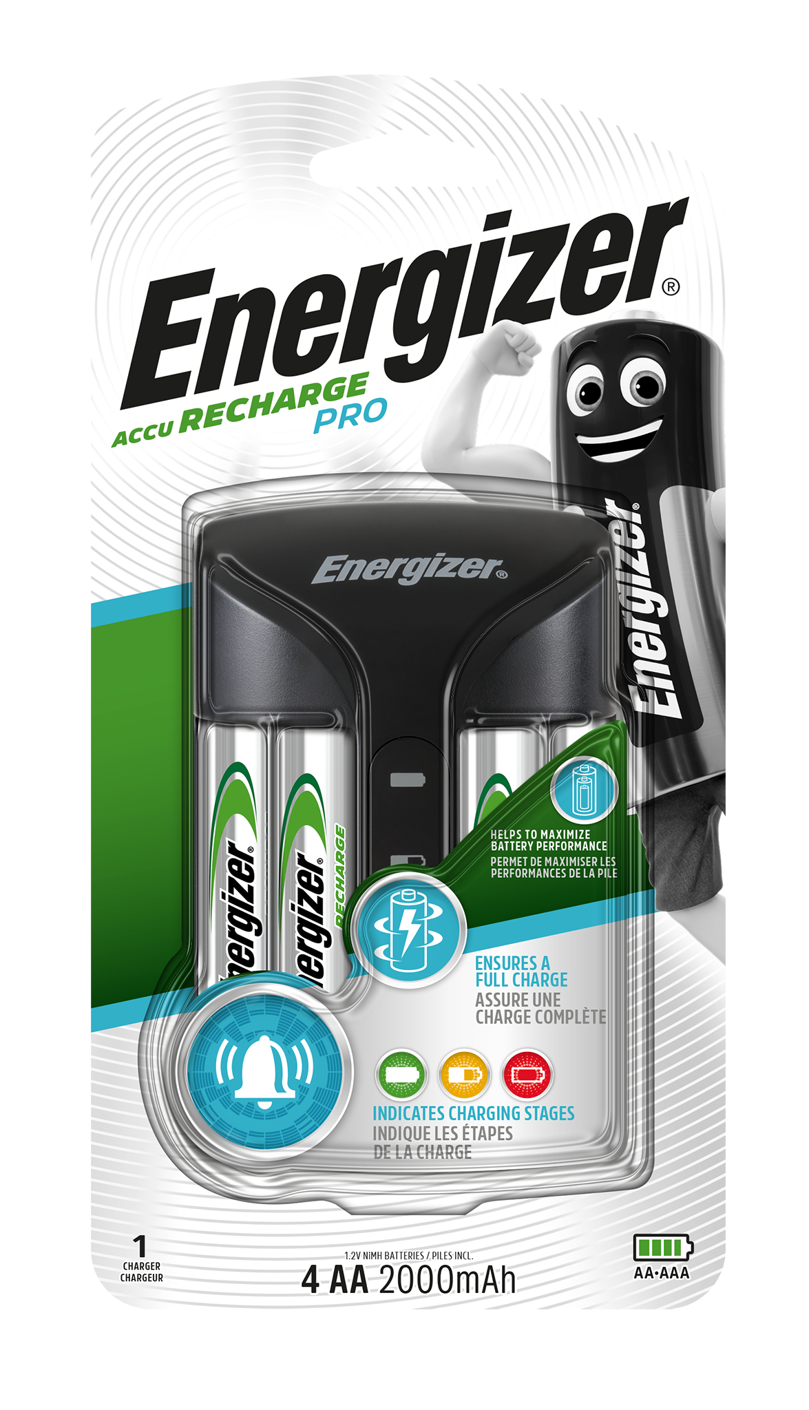 7638900398373 ENERGIZER LADEGERÄT PROCHARGER INKL. 4XAA 200