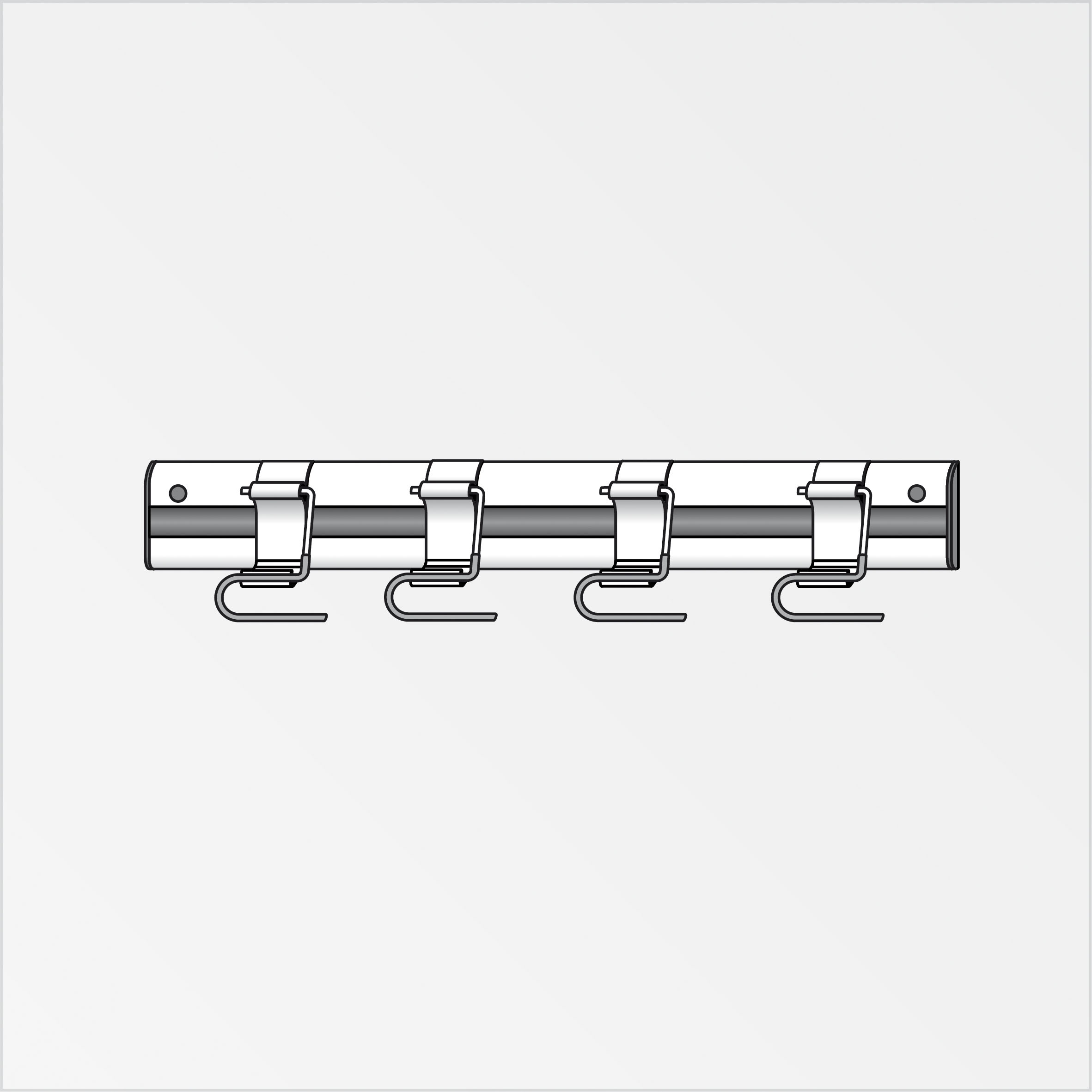Alfer Skihalter mit coaxis®-Profil, breit, 500 mm, 4 Haken Alfer Skihalter mit coaxis®-Profil, breit, 500 mm, 4 Haken
