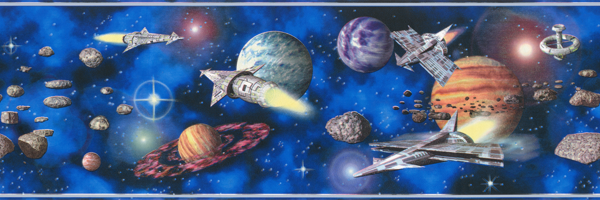 A.S. Création selbstklebende Bordüre, weltraum blau bunt – galaxie mit planeten & raumschiffen A.S. Création selbstklebende Bordüre, weltraum blau bunt – galaxie mit planeten & raumschiffen