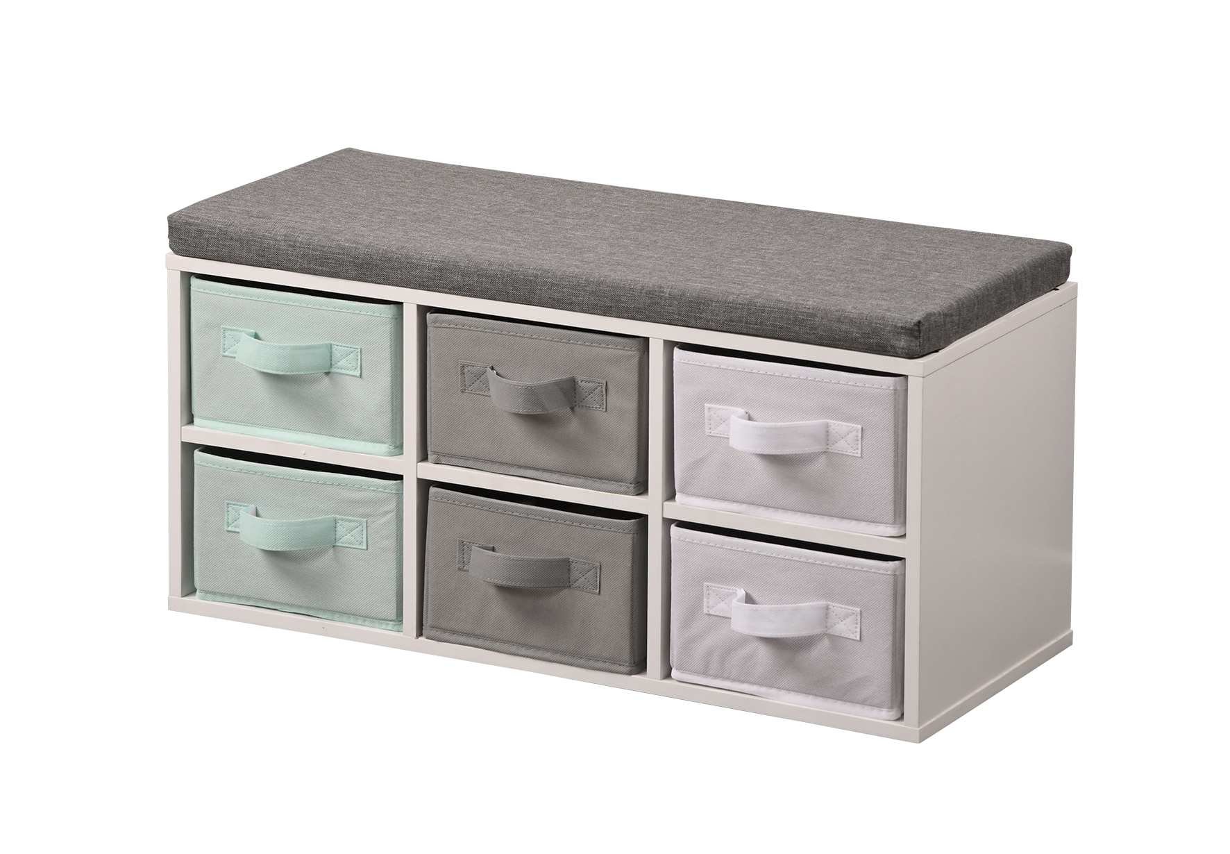 Kesper Kinder-Sitzbank mit Sitzkissen, weiß, FSC, 68 x 29,5 x 33 cm