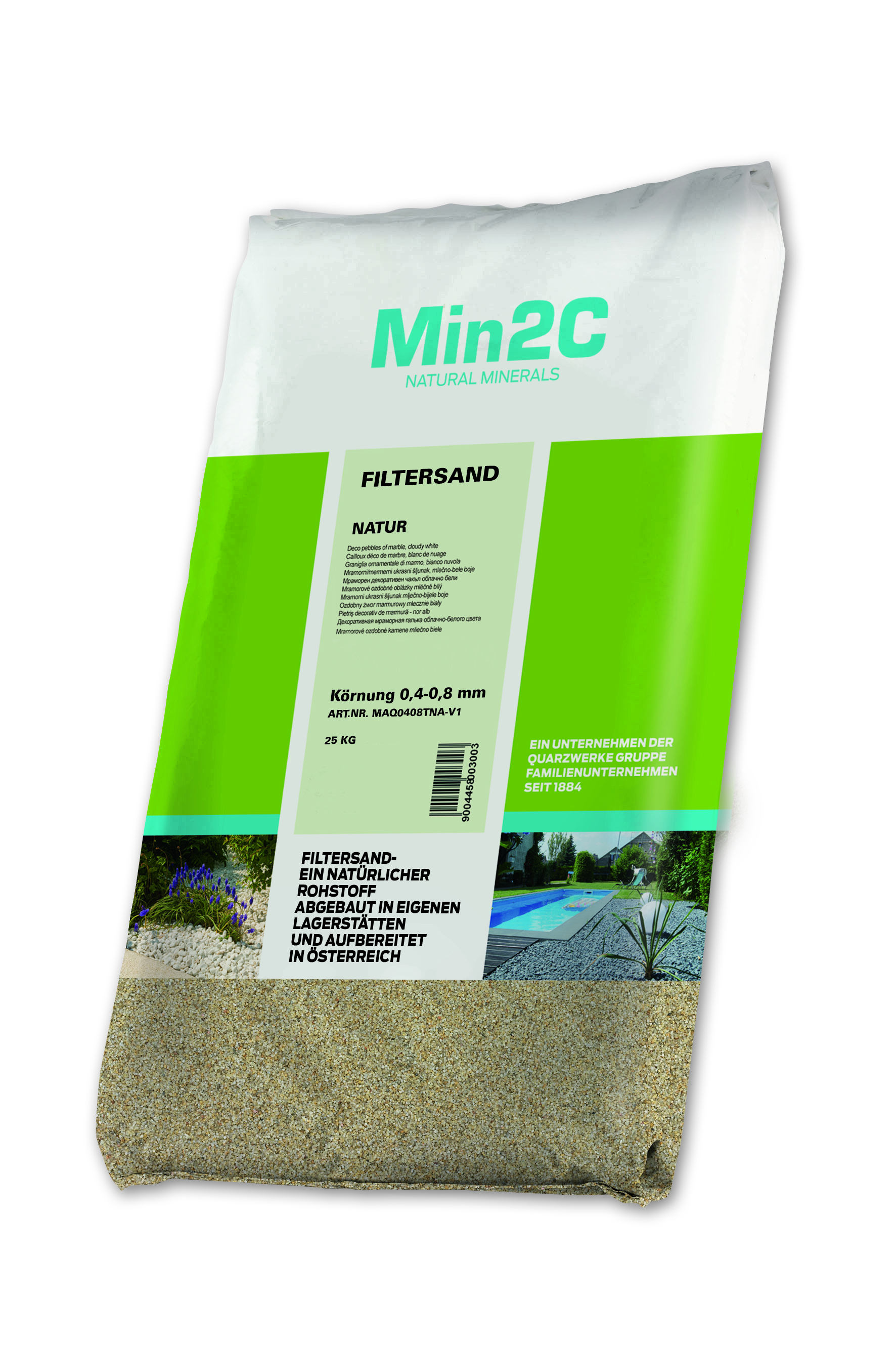 Min2C Filterquarzsand, natur, 0,4 - 0,8 mm
