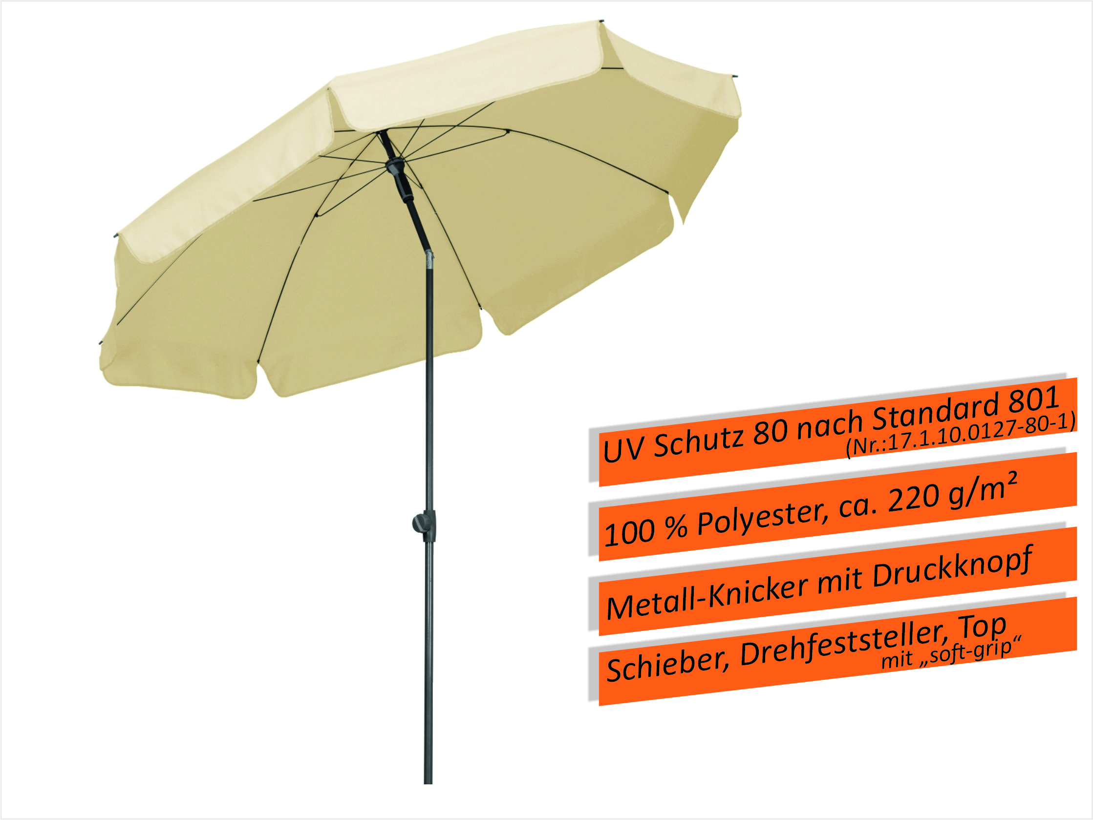 146504_15 Schneider Schirm "Aquila", Ø 200 cm, natur