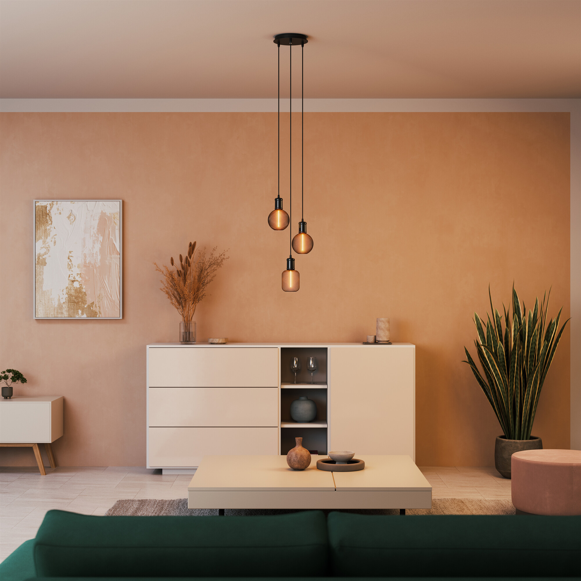 Osram LED Leuchte Globe, schwarz, warmweiß, E27