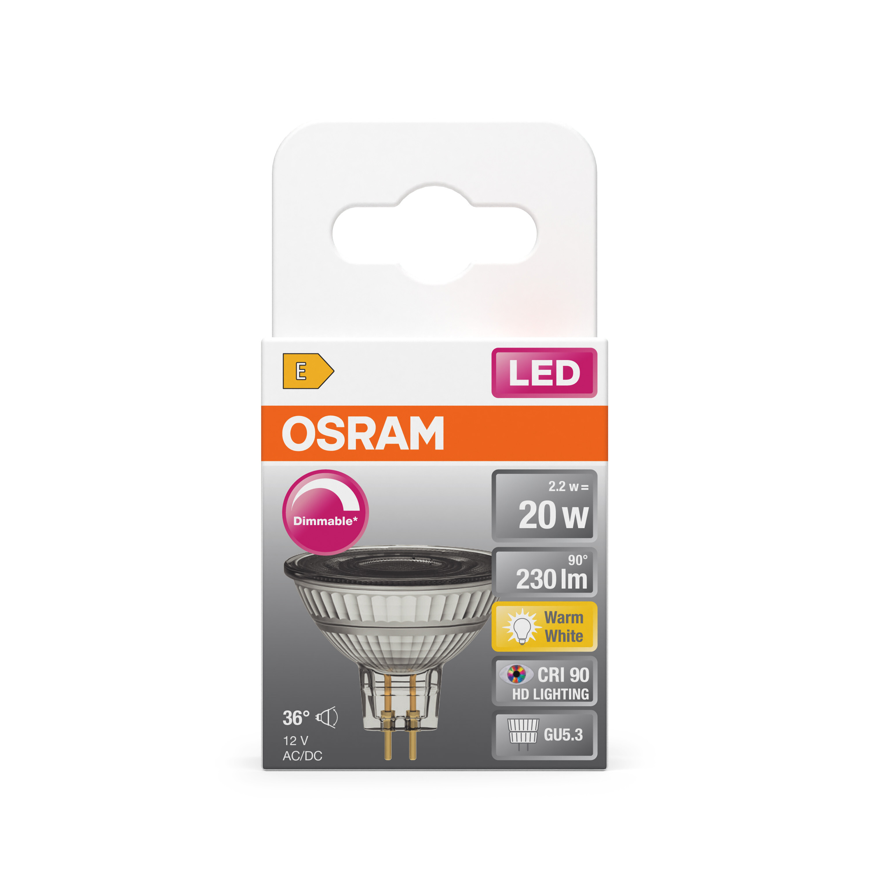 Osram Reflektorlampe Superstar, dimmbar, Warmweiß