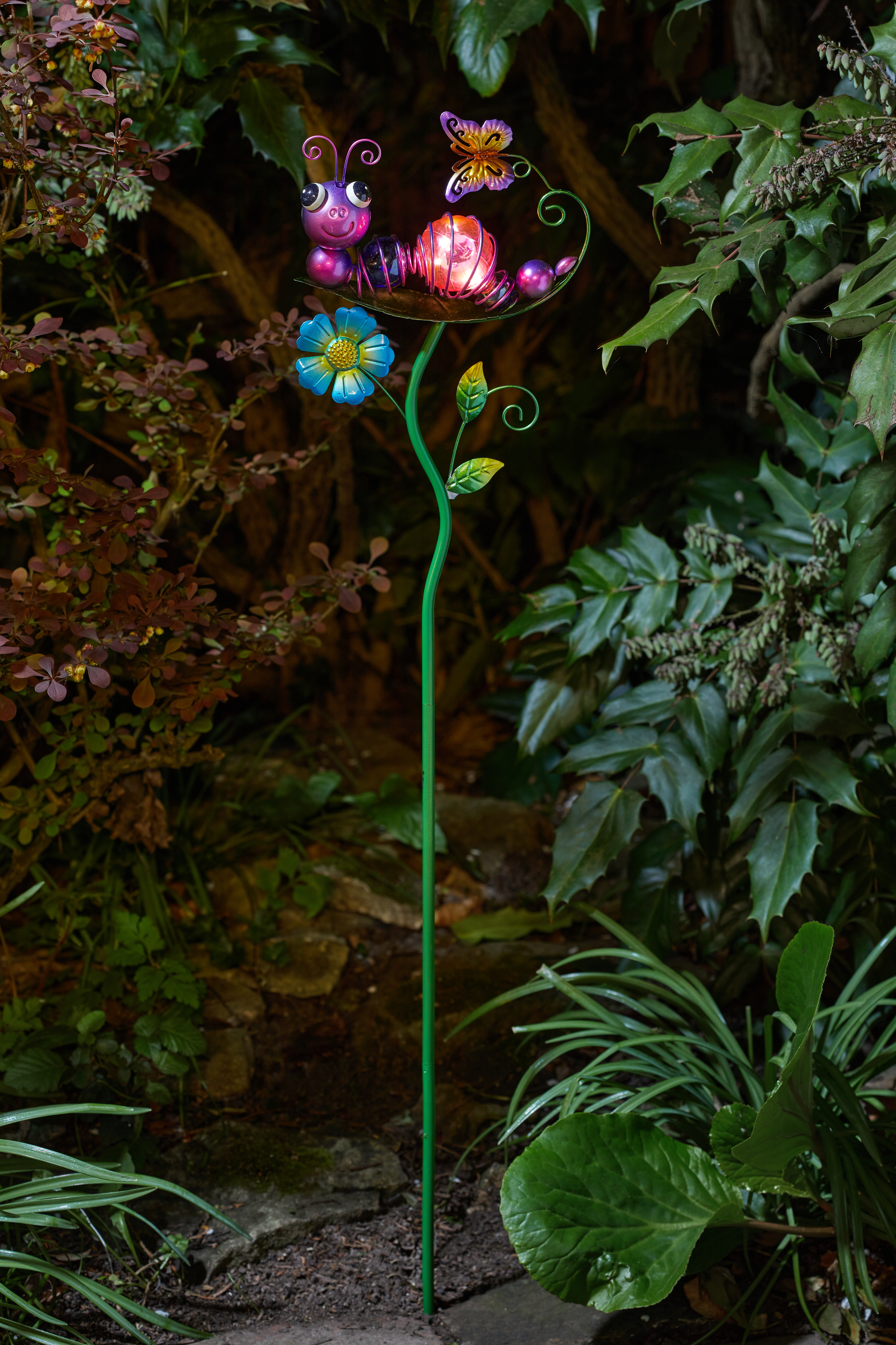 Smart Solar Raupen Pfahlleuchte Smart Solar Raupen Pfahlleuchte