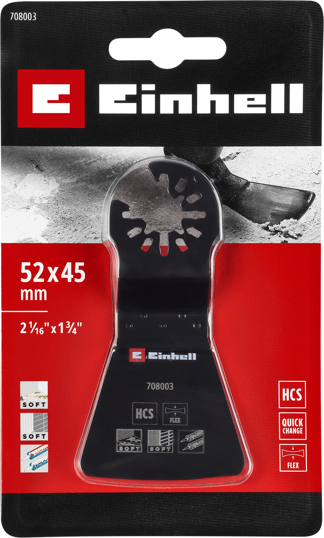 Einhell HCS-Schaber mit Universalaufnahme, flexibel, 52 x 45 mm