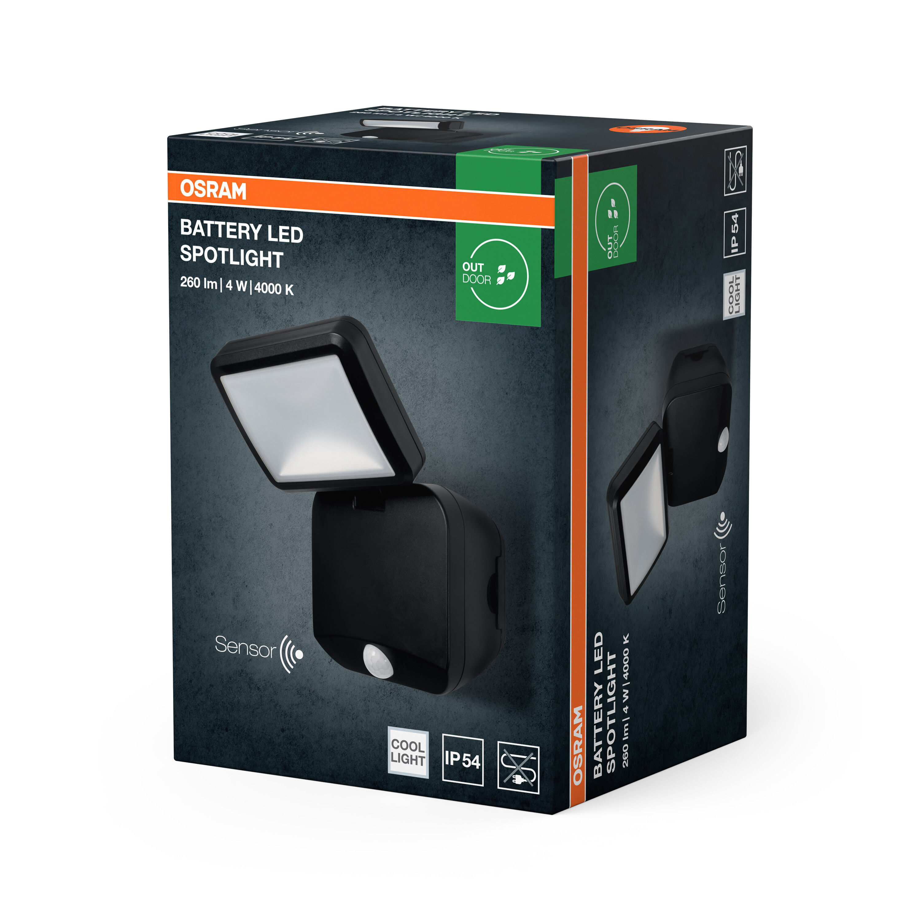 Osram LED Außenleuchte Spot, 4W, schwarz