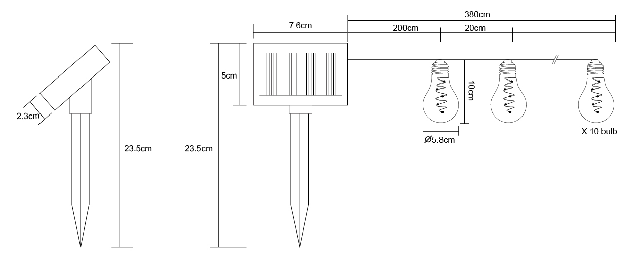 Globo Solarleuchte Kunststoff silbergrau, 10 x LED Globo Solarleuchte Kunststoff silbergrau, 10 x LED