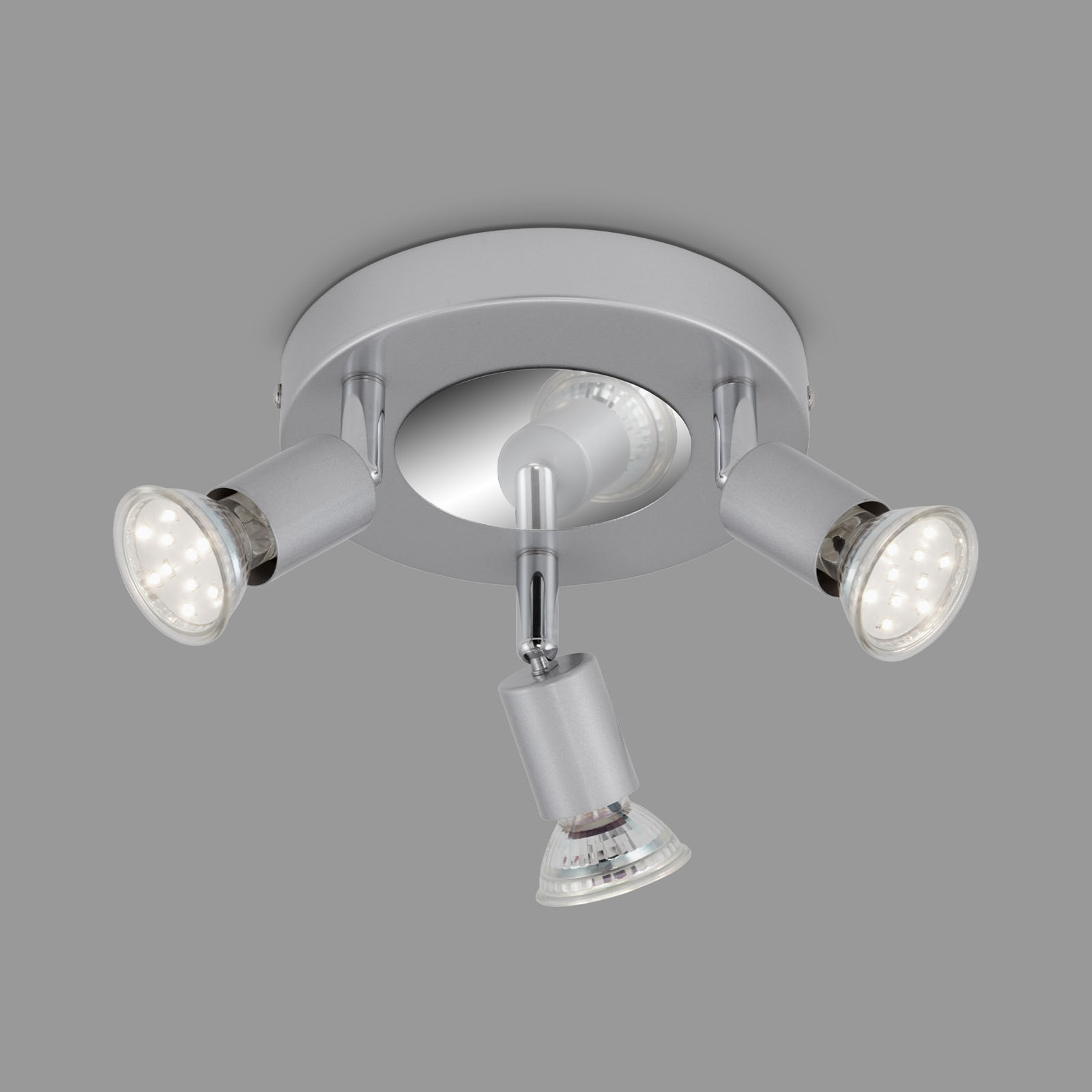 4002707297345-6 Briloner Wandleuchte, Titan, rund, 3-flammig