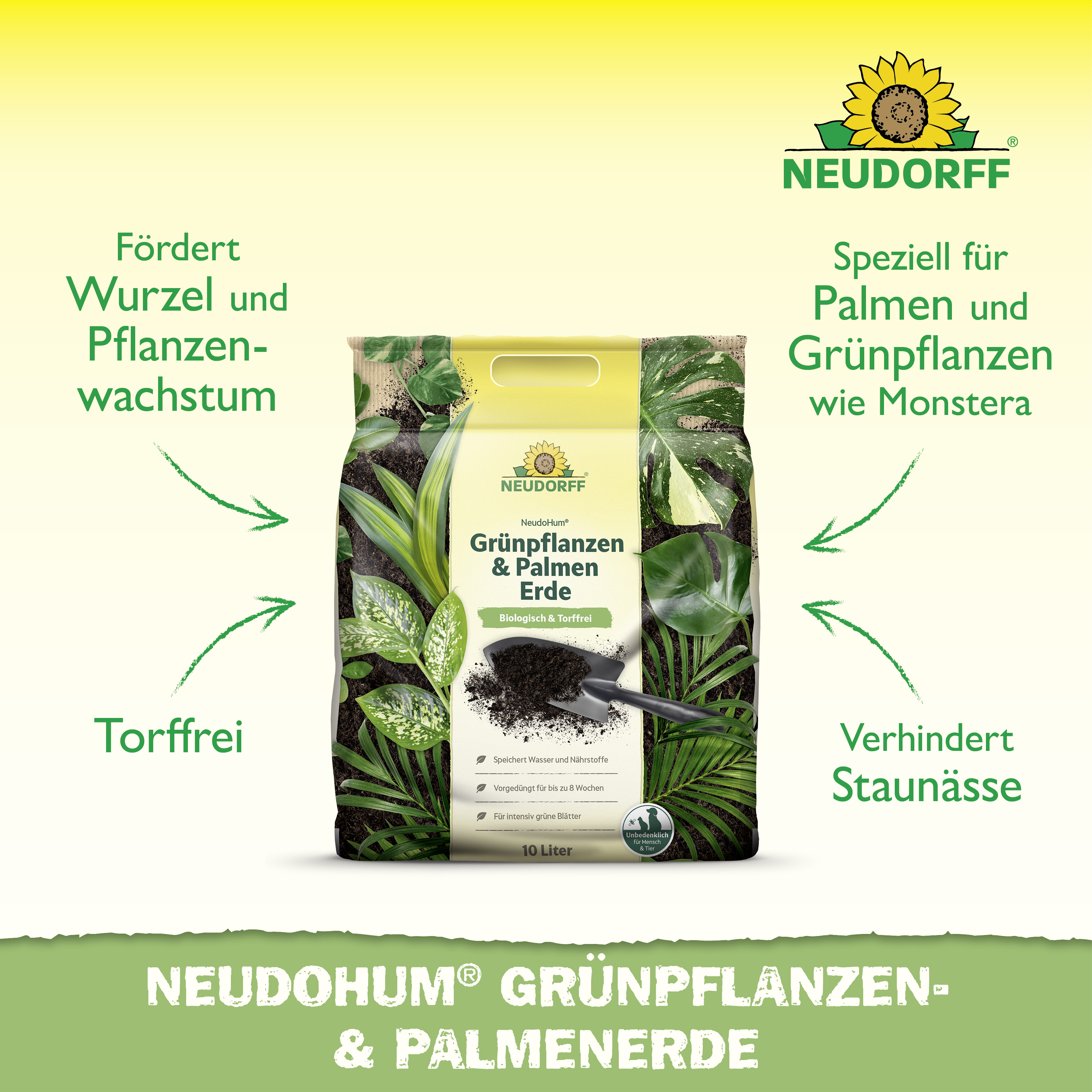 Neudorff NeudoHum Grünpflanzen- & PalmenErde, 10 l