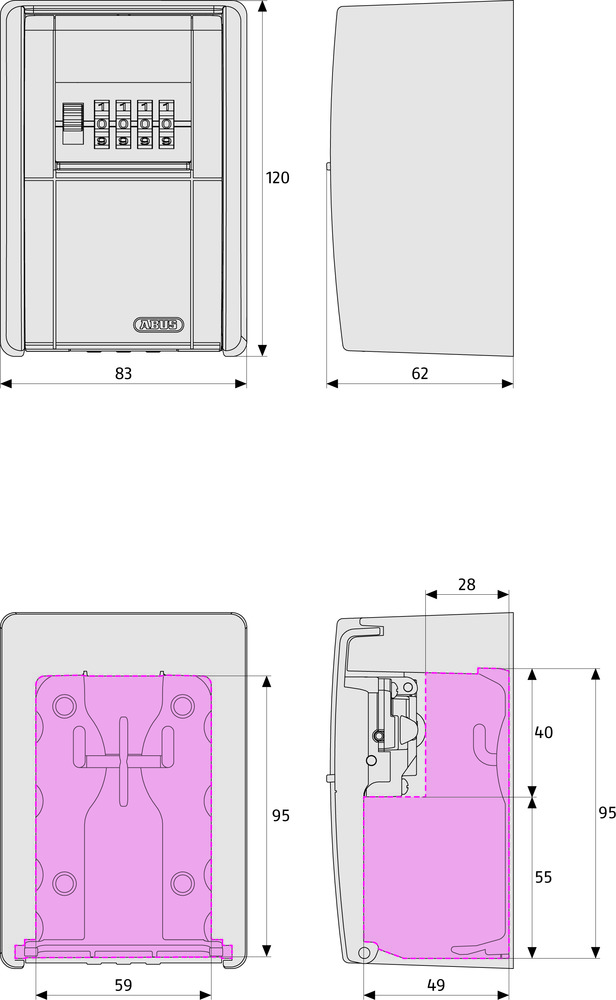 Abus 787 BIG KeyGarage B zur Wandmontage