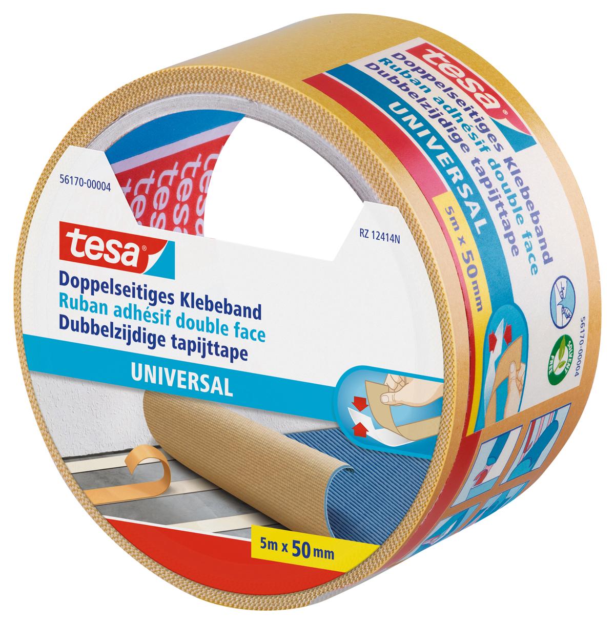 tesa_Floorlaying_Universal_561700000411_LI406_right_pa tesa Doppelseitiges Klebeband, universal, 5 m