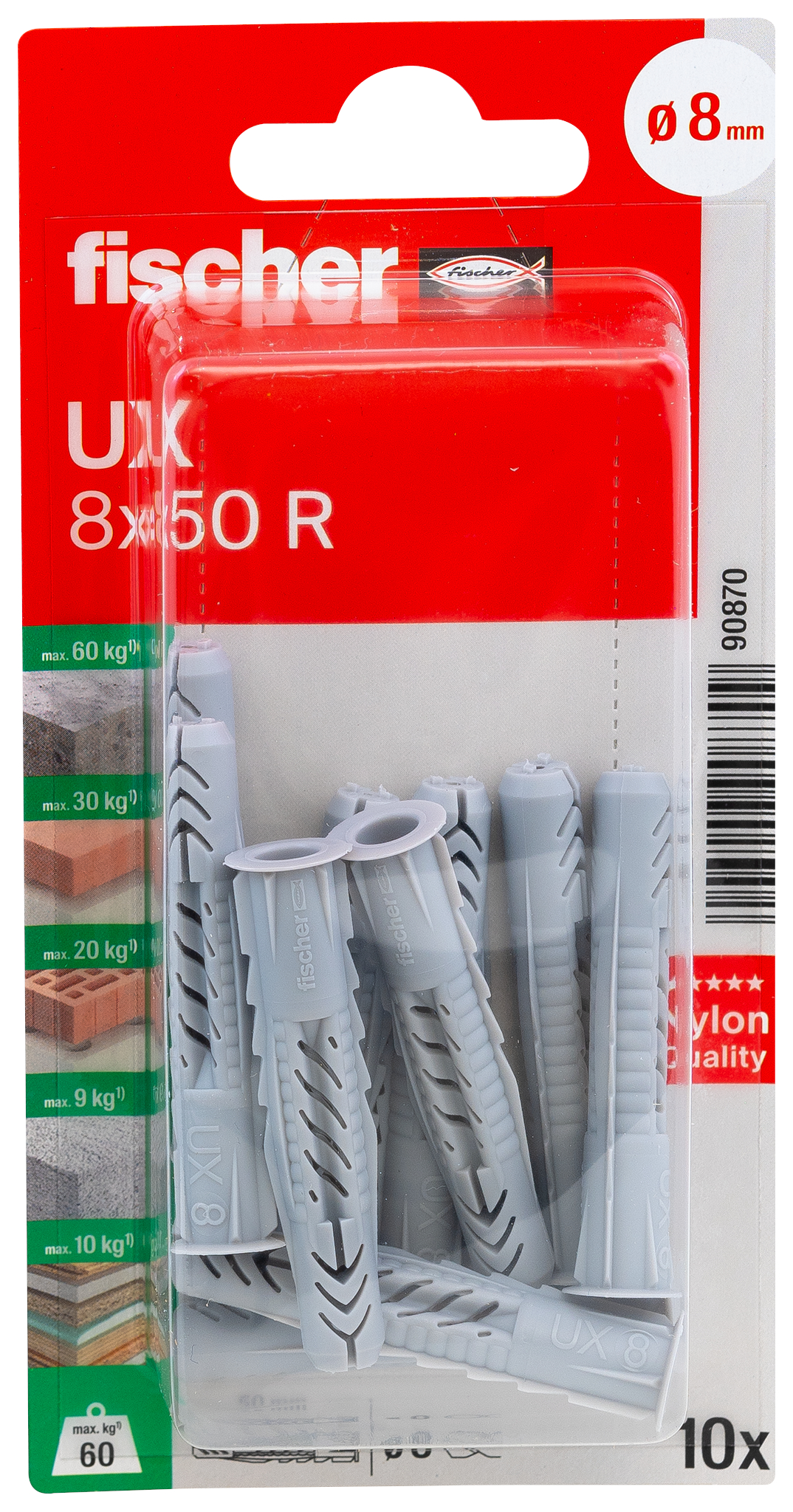fischer Universaldübel UX 8 x 50 R K (10) fischer Universaldübel UX 8 x 50 R K (10)