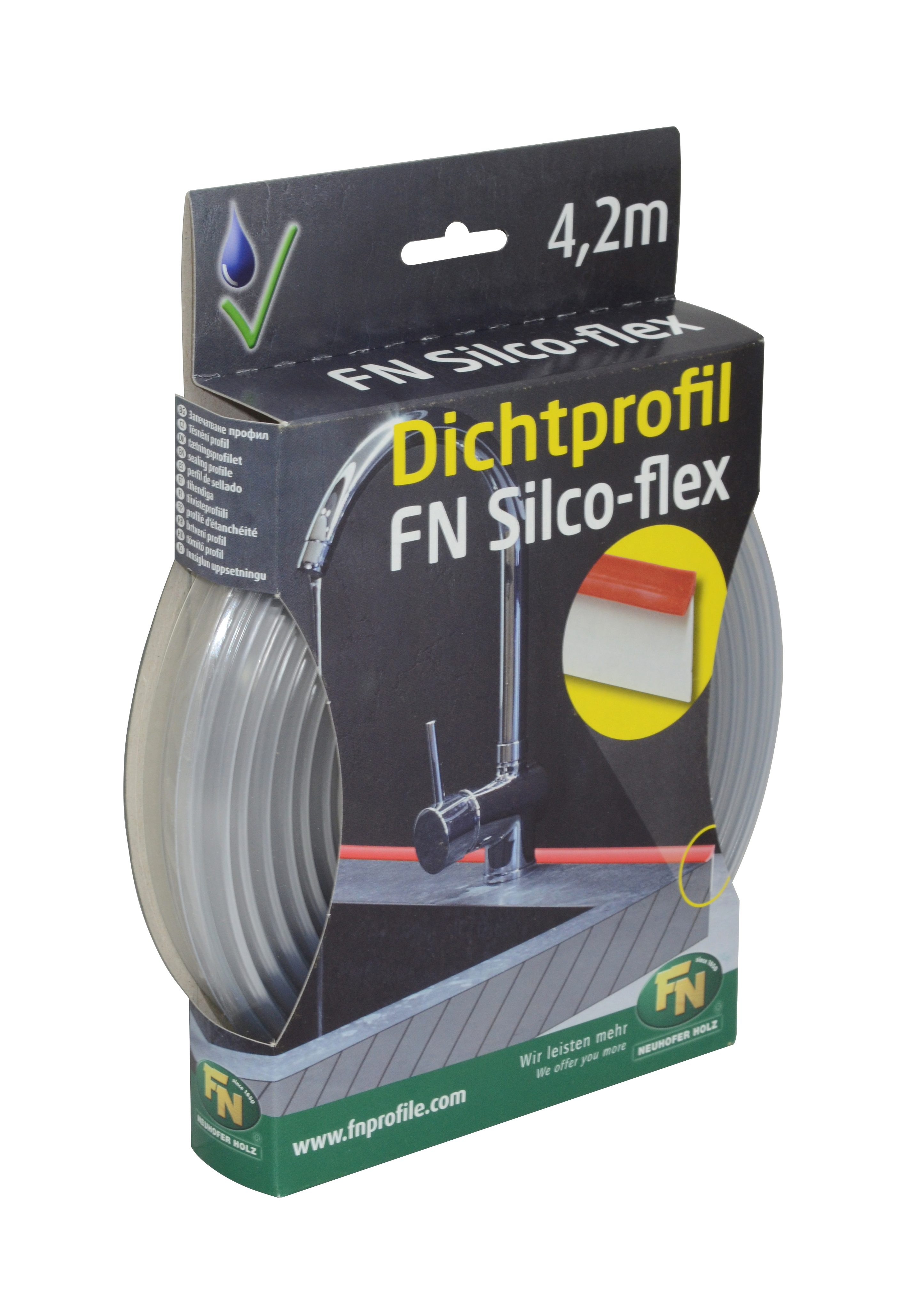 Neuhofer Dichtprofil silco-flex, transparent, Länge: 420 cm