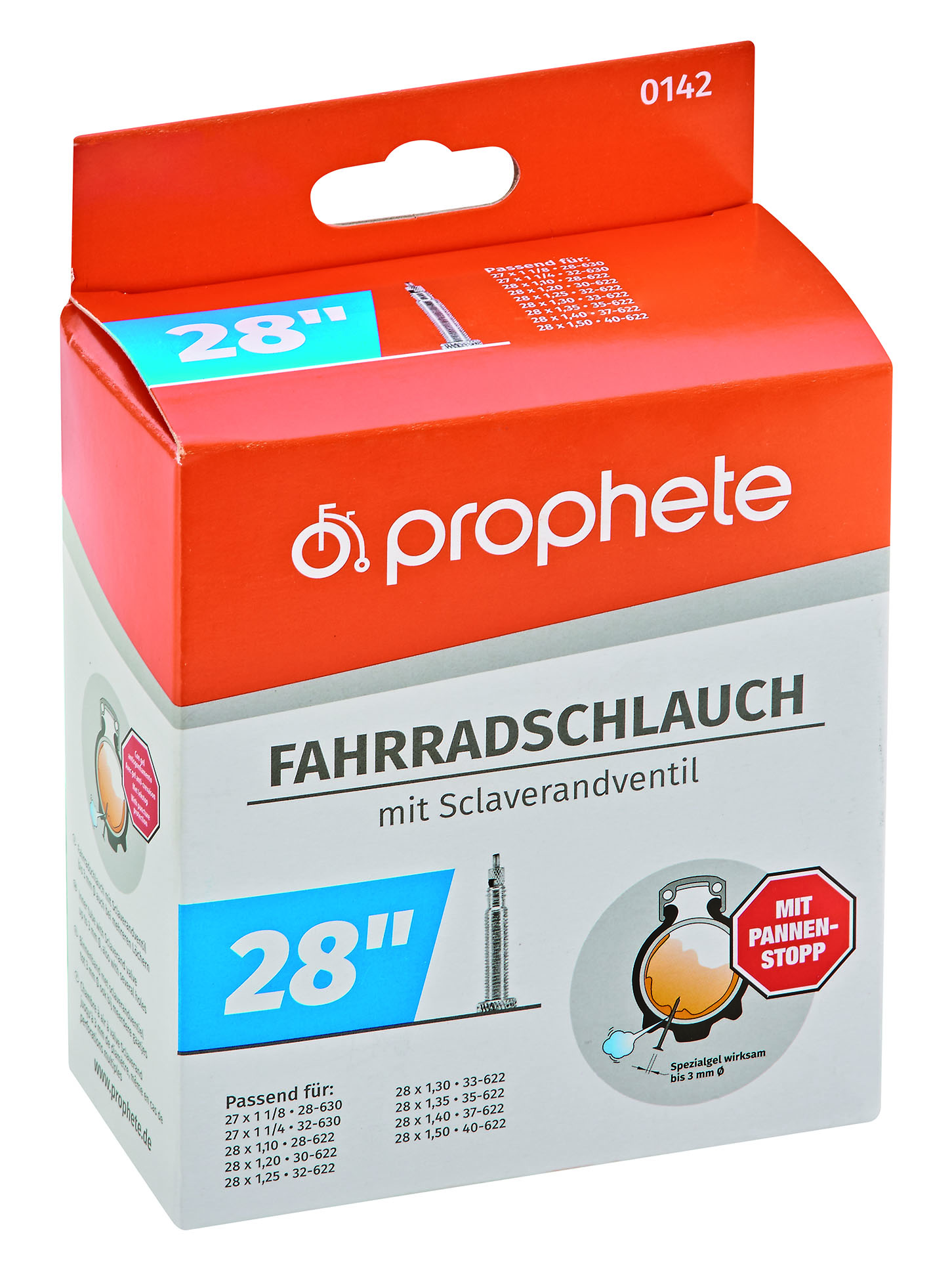Prophete FAHRRADGRUPPENSCHLAUCH 28"/27" SCLAVERANDVENTIL