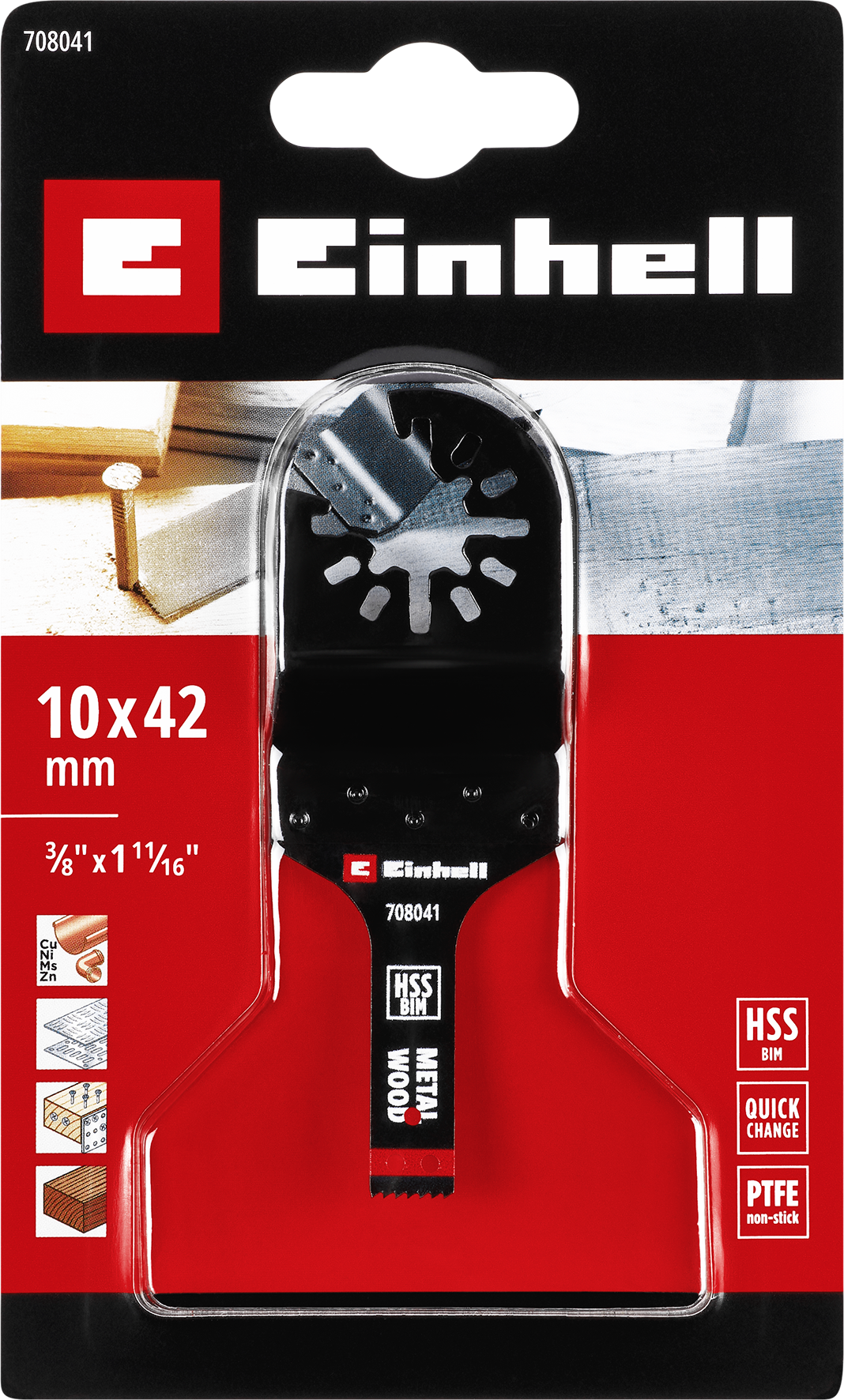 Einhell HSS-BiM-Tauchsägeblatt mit Universalaufnahme, gerade, 10 x 42 mm