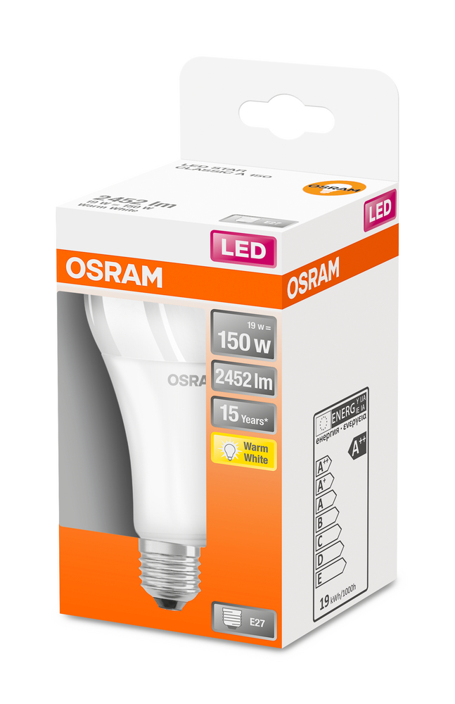 OSRAM LEUCHTMITTEL LED CLA150 MATT 19W/827 E27 230V 
