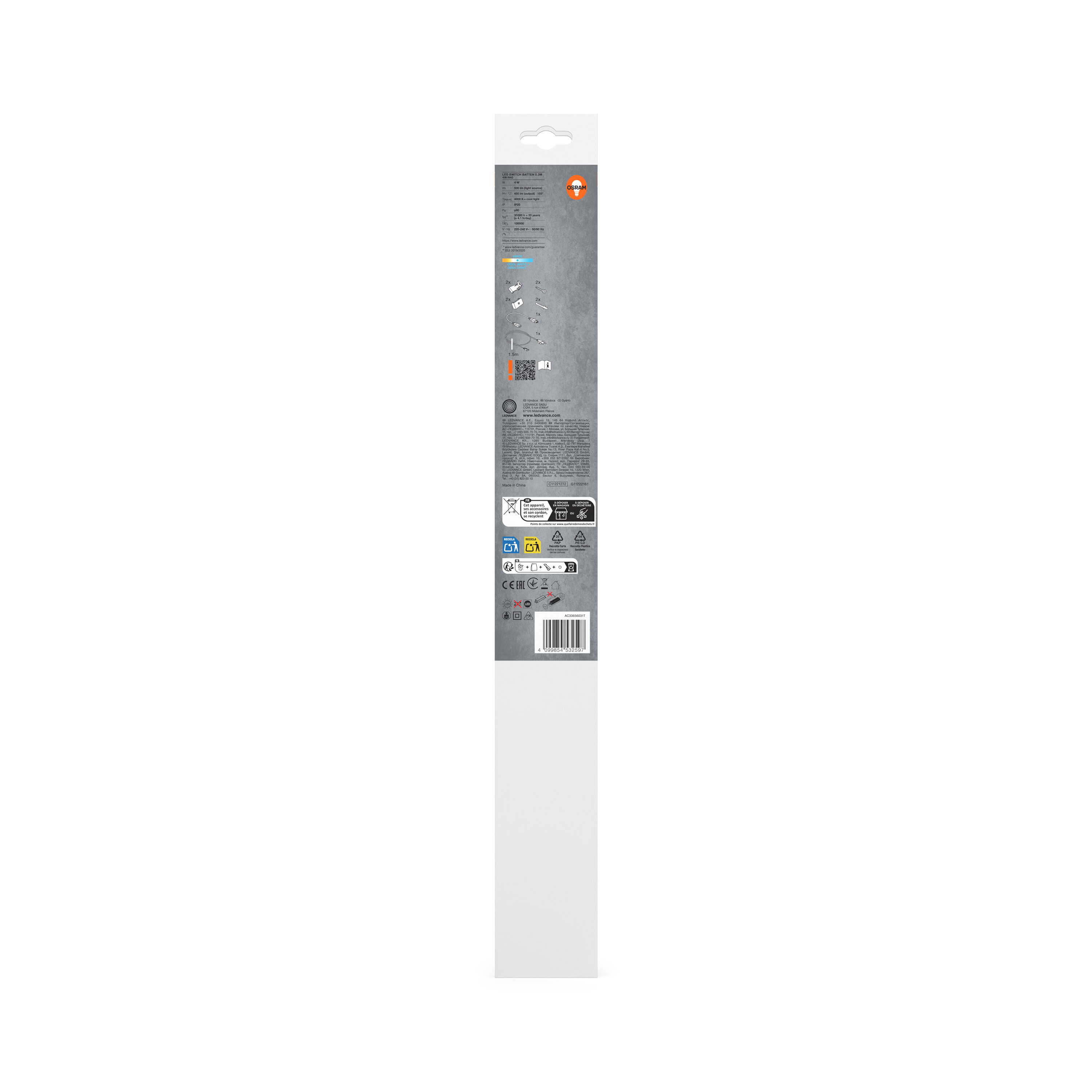 Osram Lichtleiste "LED Switch Batten", 300 mm, 4W, 4000K