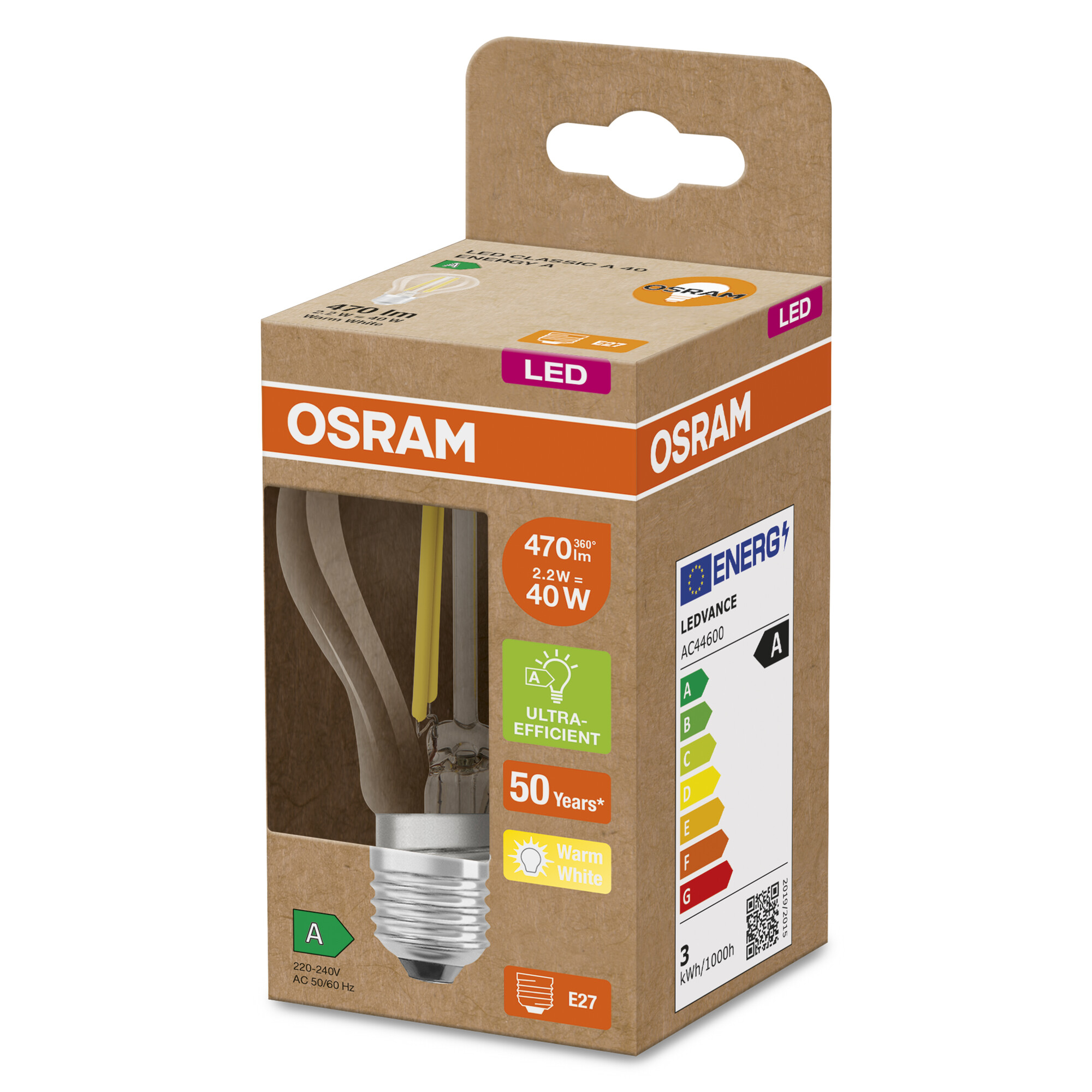 Osram Leuchtmittel Classic klar, warmweiß, E27 Osram Leuchtmittel Classic klar, warmweiß, E27