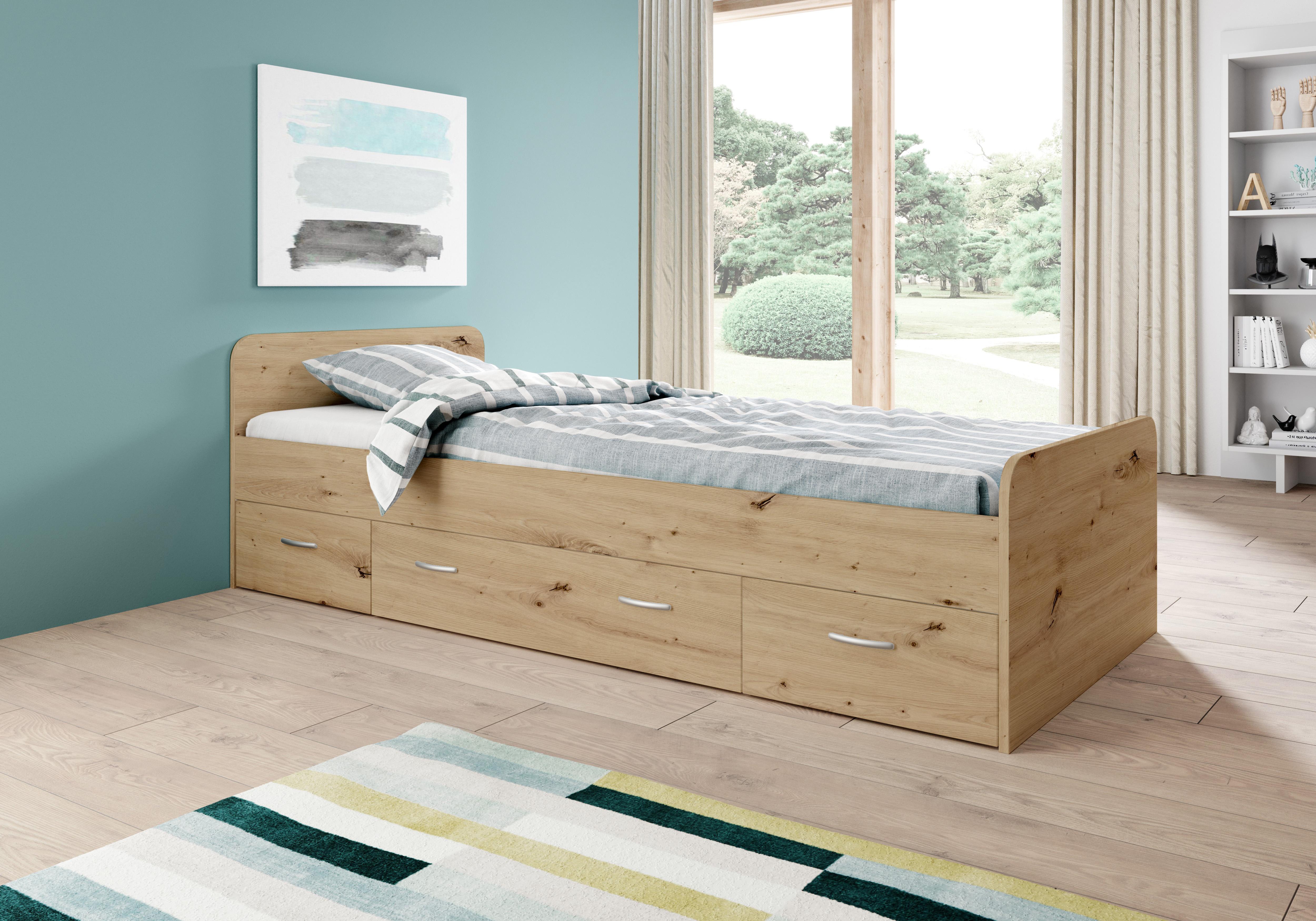 Pol-Power Bett Boro, artisan/eiche