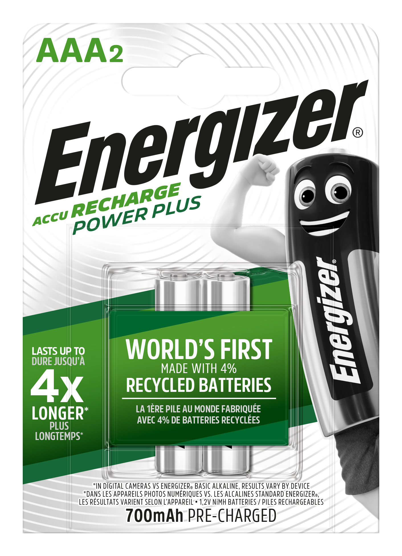 7638900416992 ENERGIZER AKKU POWER PLUS ECO AAA 700MAH 2 STÜCK