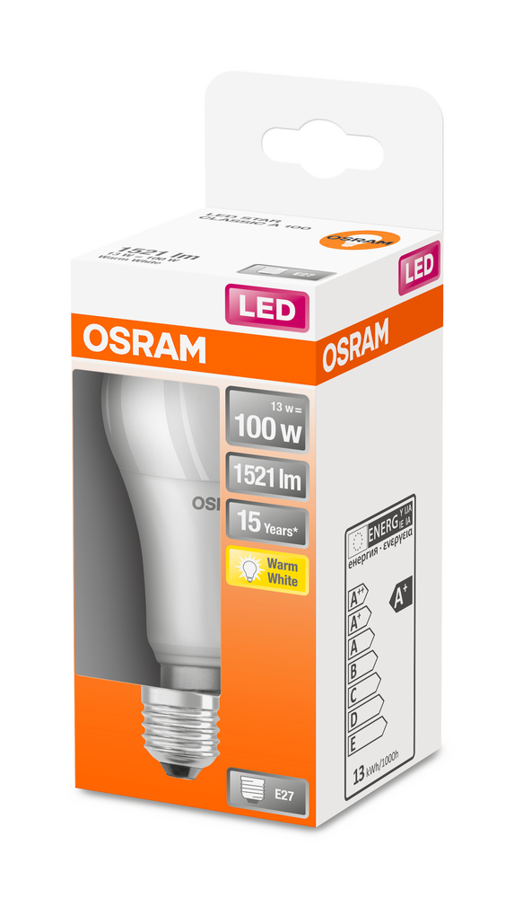 OSRAM LEUCHTMITTEL LED CLA100 MATT 14W/827 E27 230V 