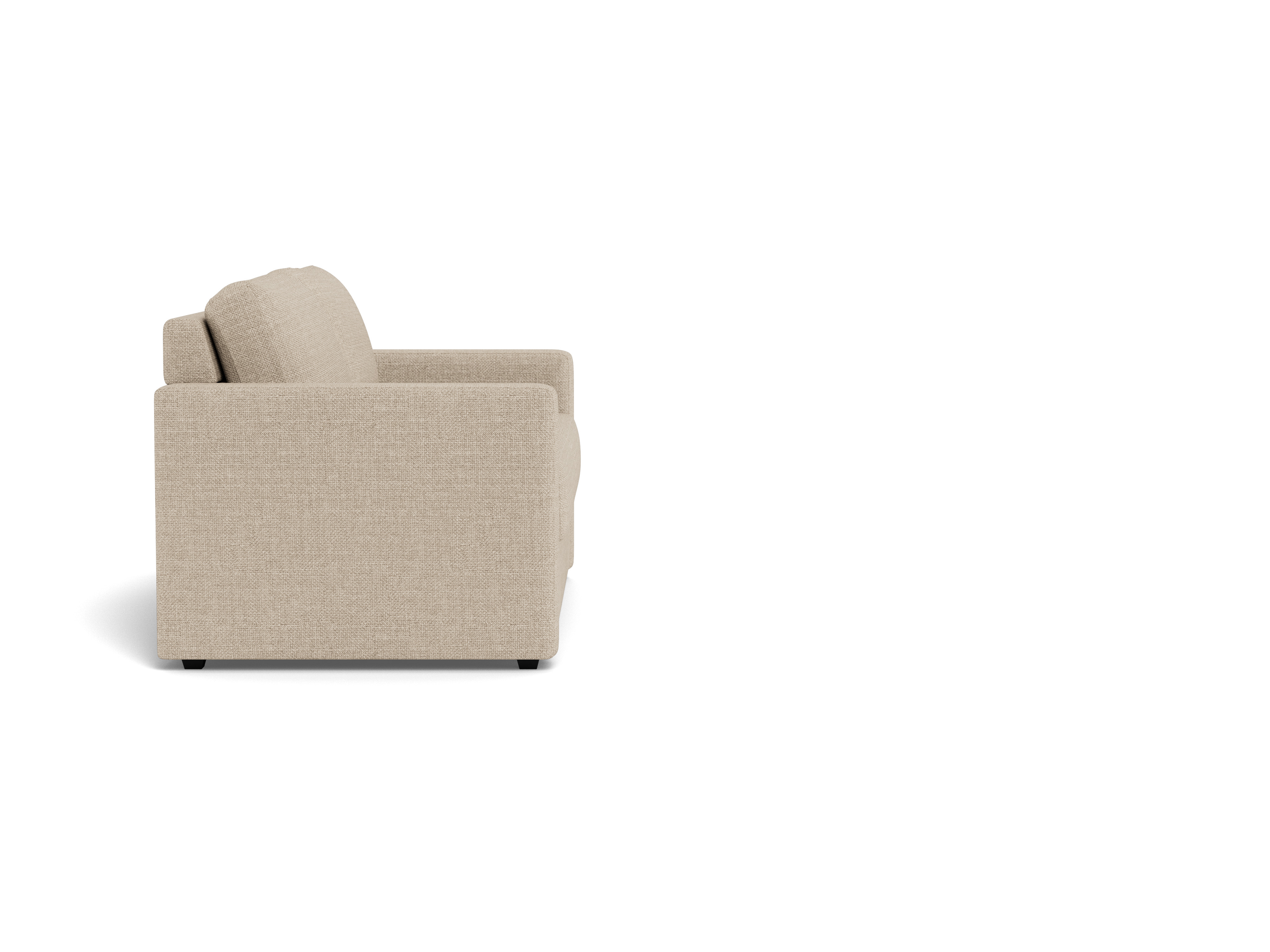 Actona Fleury Bettcouch mit Armlehne, Sitz beige Basel 24, Gestell PP schwarz, 176 x 88 x 85 cm
