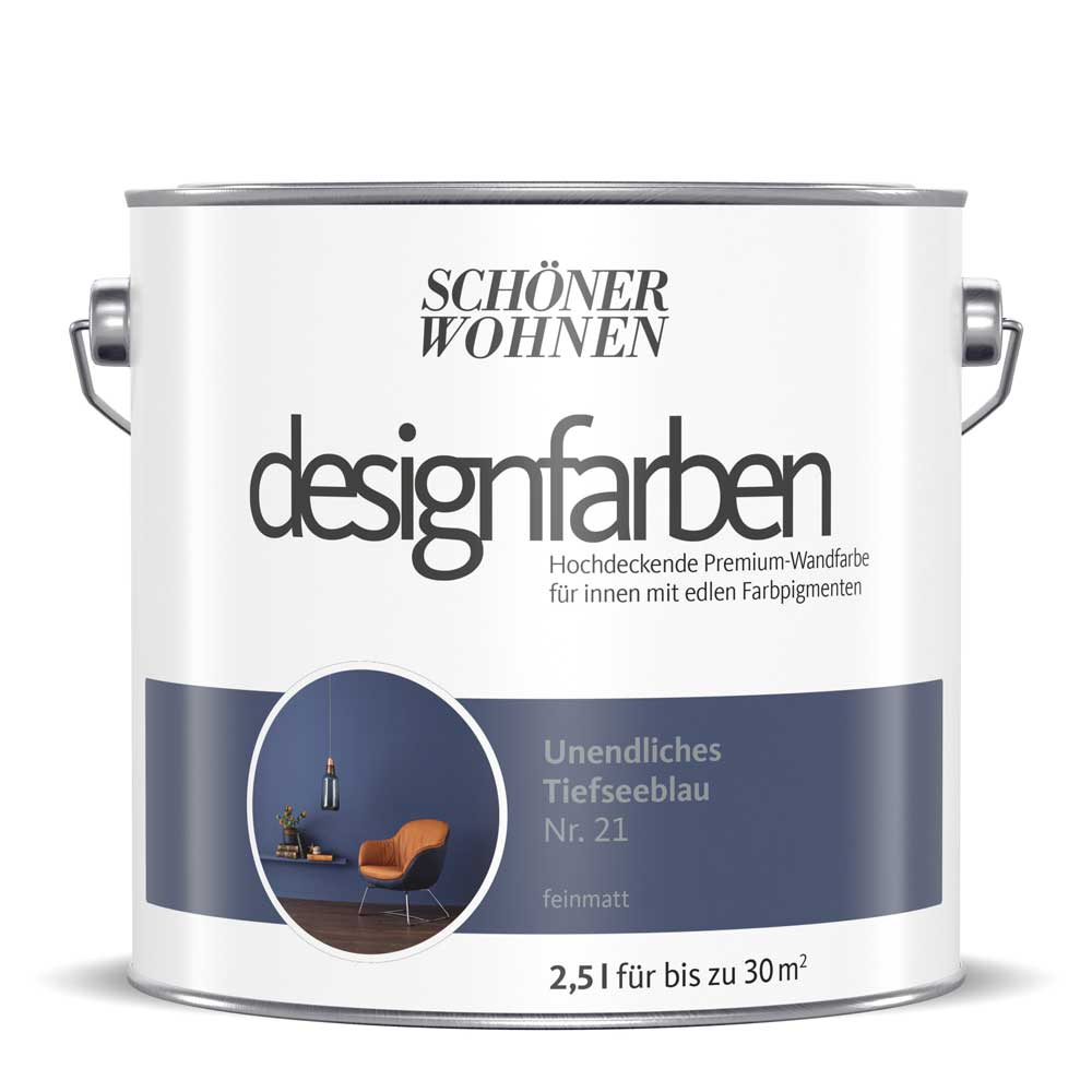 Schöner Wohnen Designfarbe, unendliches tiefseeblau, 2,5L Schöner Wohnen Designfarbe, unendliches tiefseeblau, 2,5L