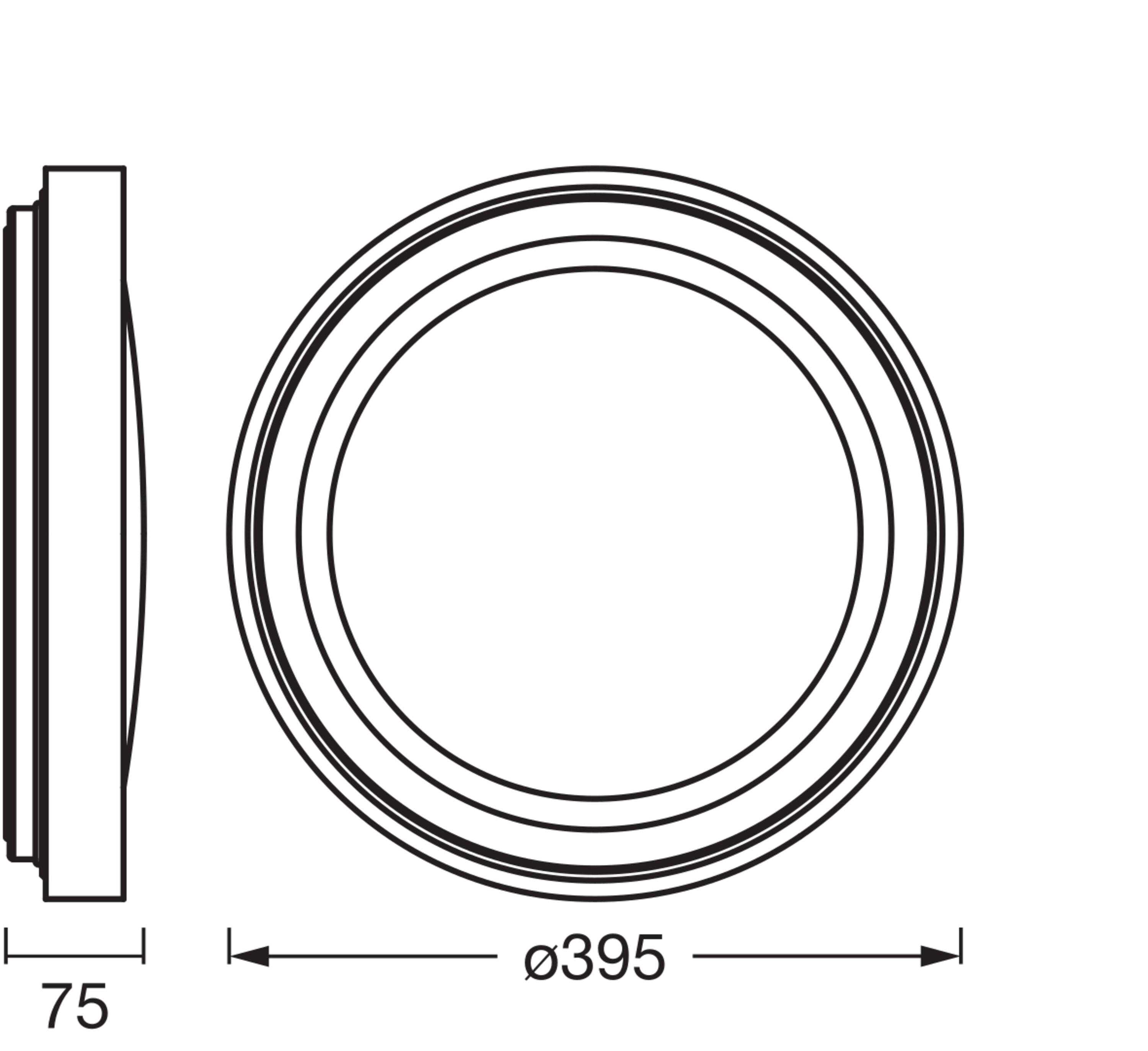 Osram Led Deckenleuchte "Orbis Glorie", 400 mm, 24W, 830, Holzdekor
