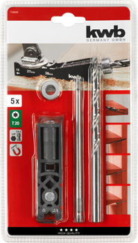 758600-300 Kwb Taschenlochbohrlehren-Set, 5-tlg.
