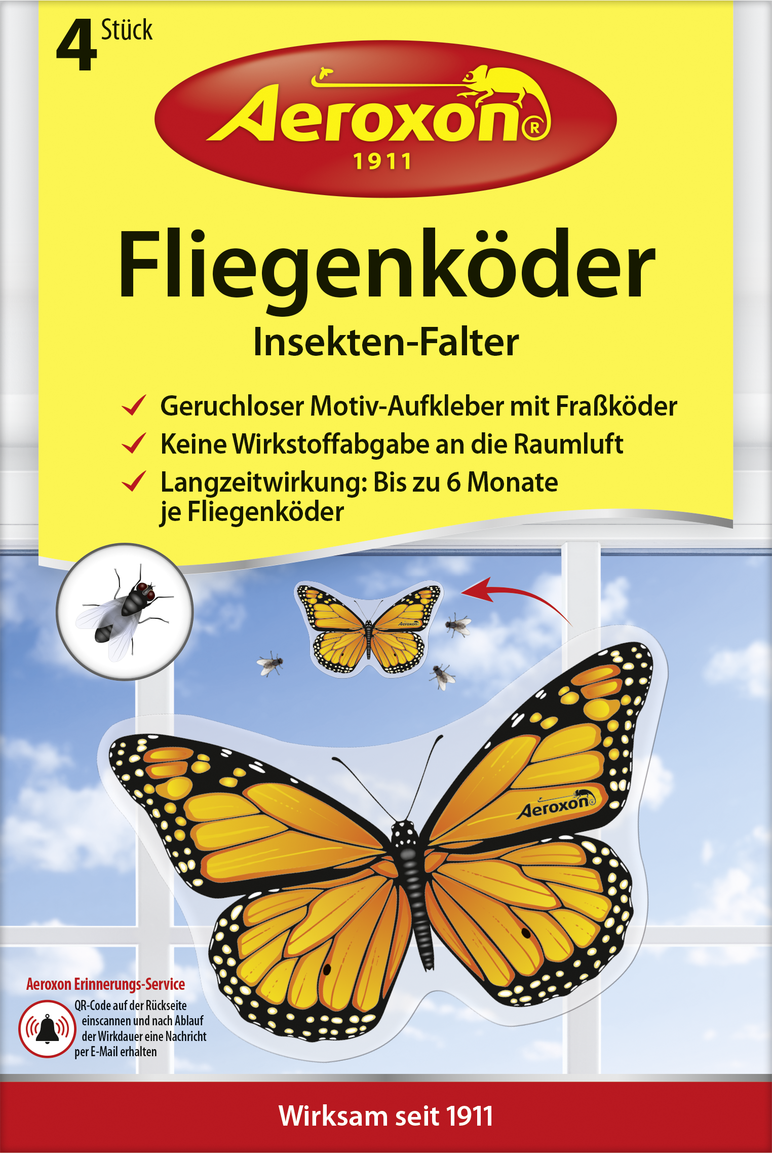 FLIEGENKÖDER INSEKTEN-FALTER 4ST. 