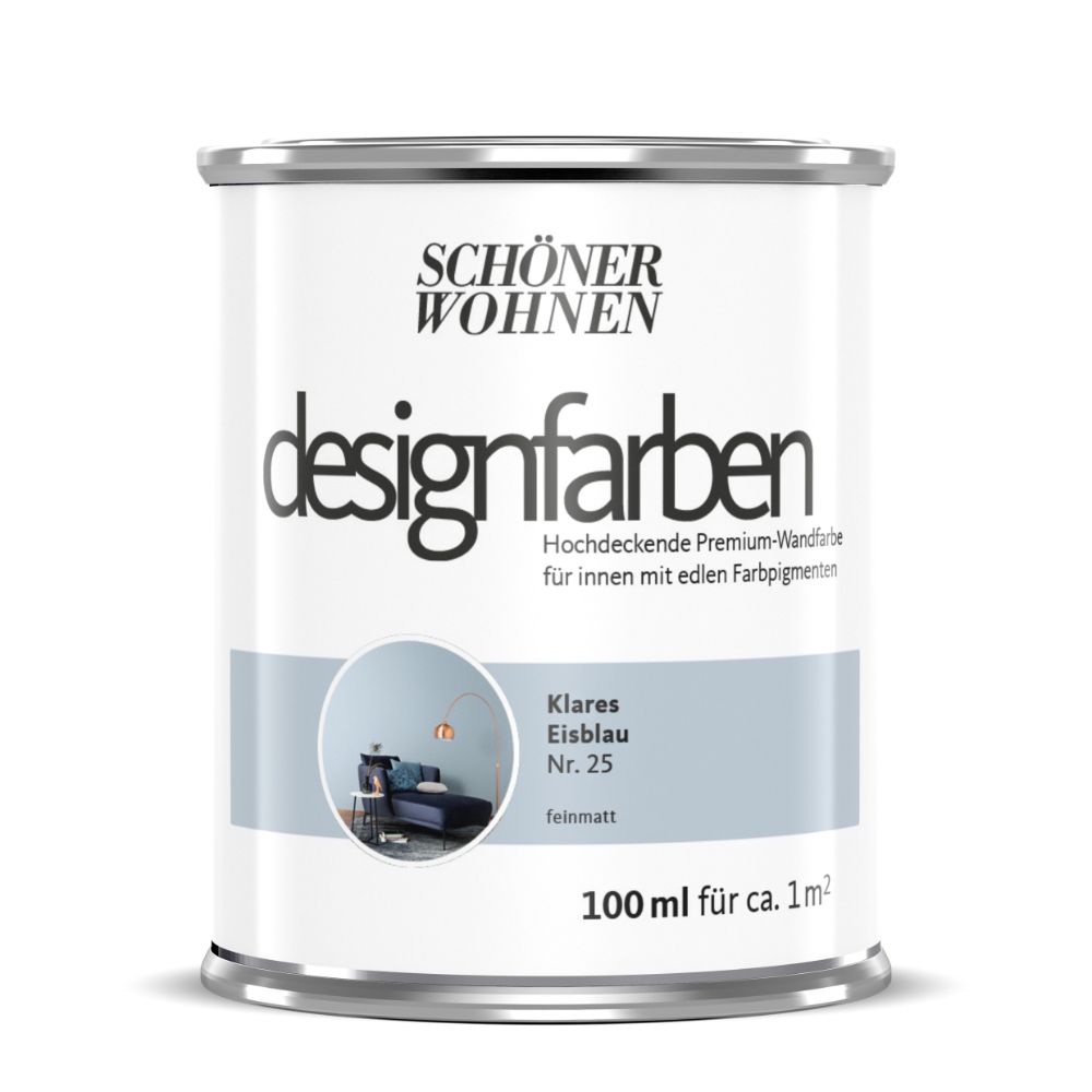 Schöner Wohnen Designfarbe, klares eisblau, 100 ml