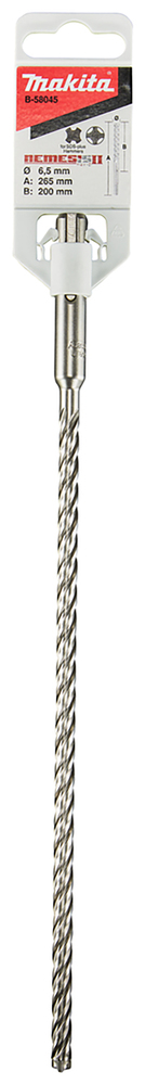 Makita SDS-PLUS Bohrer NEMESISII, 6,5 x 265 mm Makita SDS-PLUS Bohrer NEMESISII, 6,5 x 265 mm