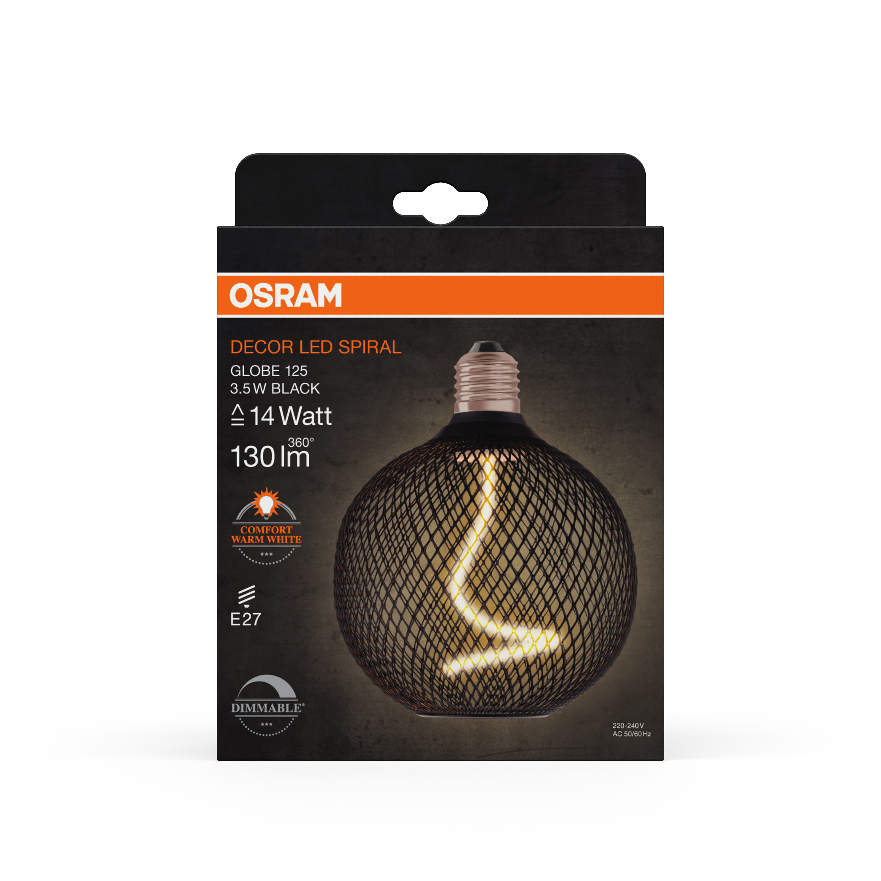 Osram LED Leuchte Globe, schwarz, warmweiß, E27
