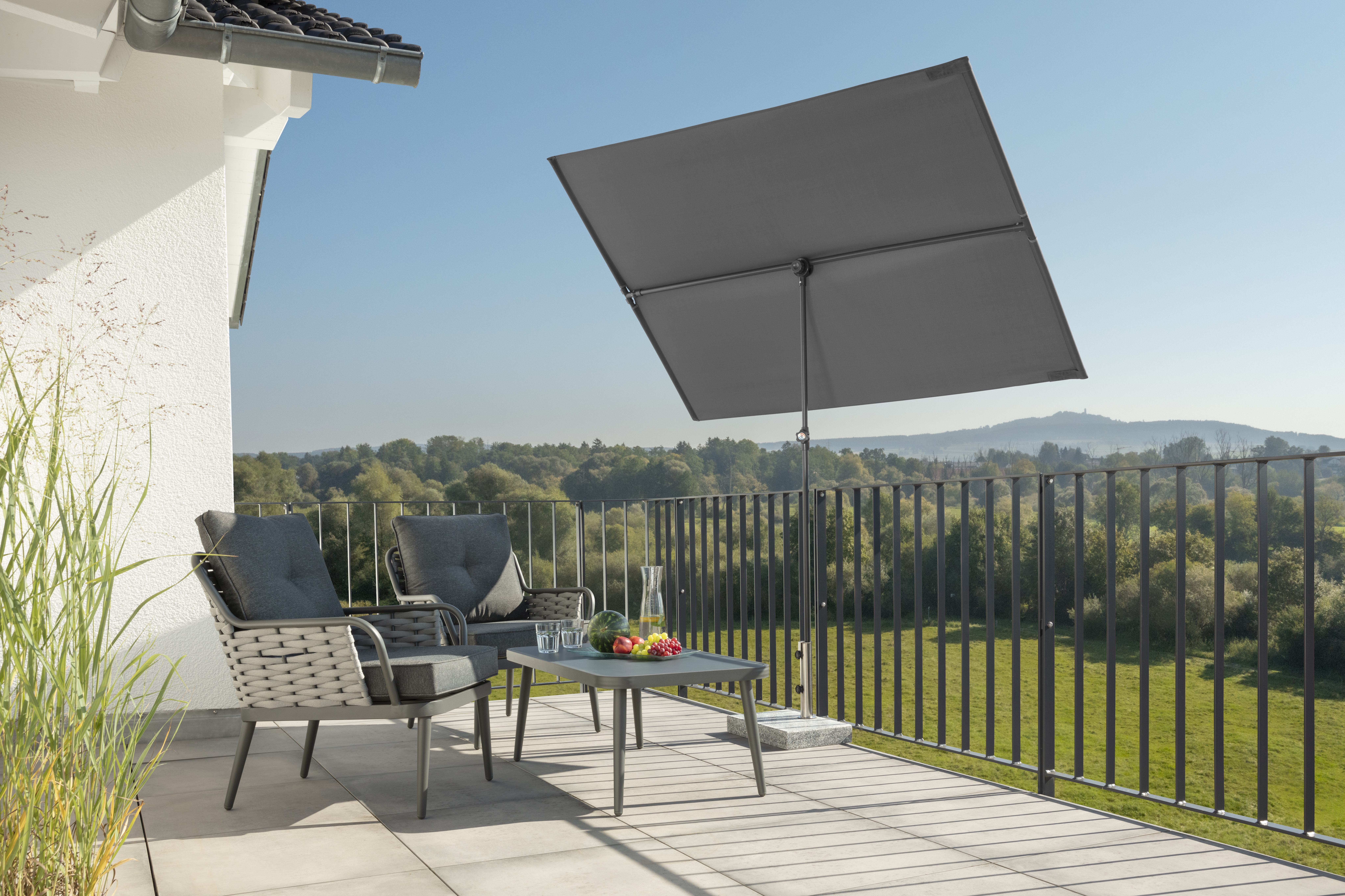 Schneider Balkonschirm Avellino, 180 x 130 cm, anthrazit