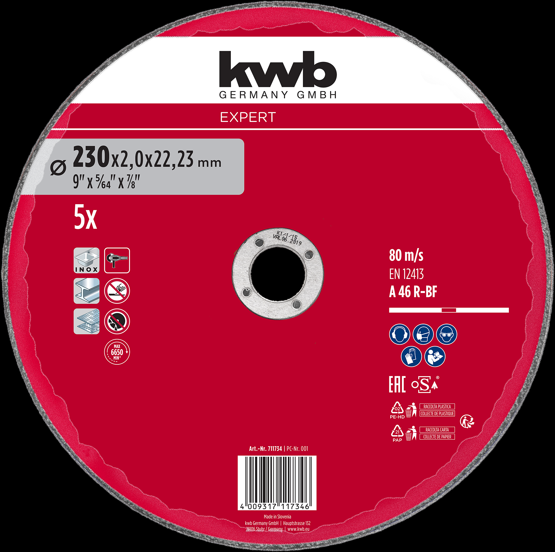 kwb 5er-Trennscheiben-Sparpack, 230 x 2 mm