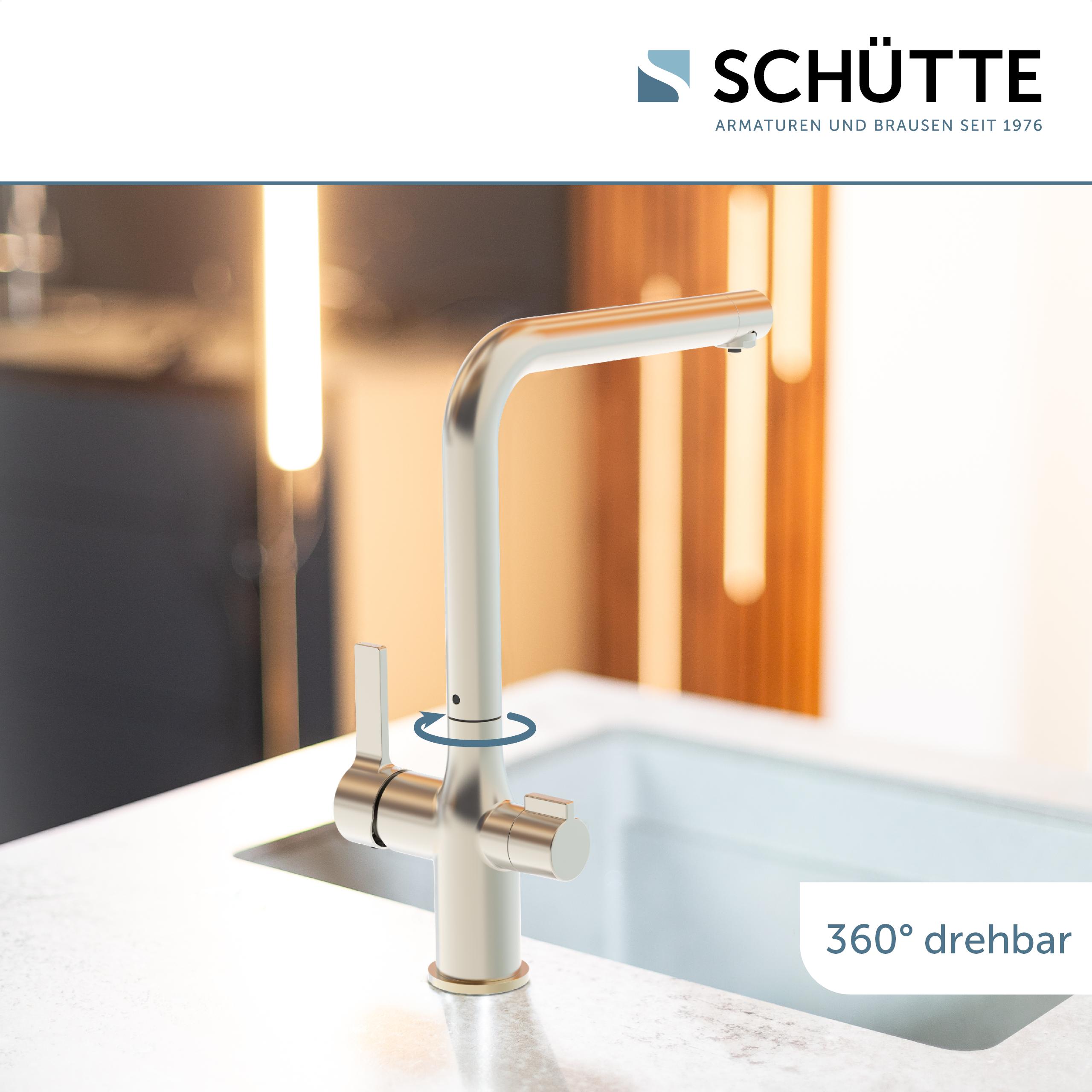 Schütte Trinkwasser-Spültischarmatur AQUASTAR PRO, Edelstahloptik, mit Filtersystem